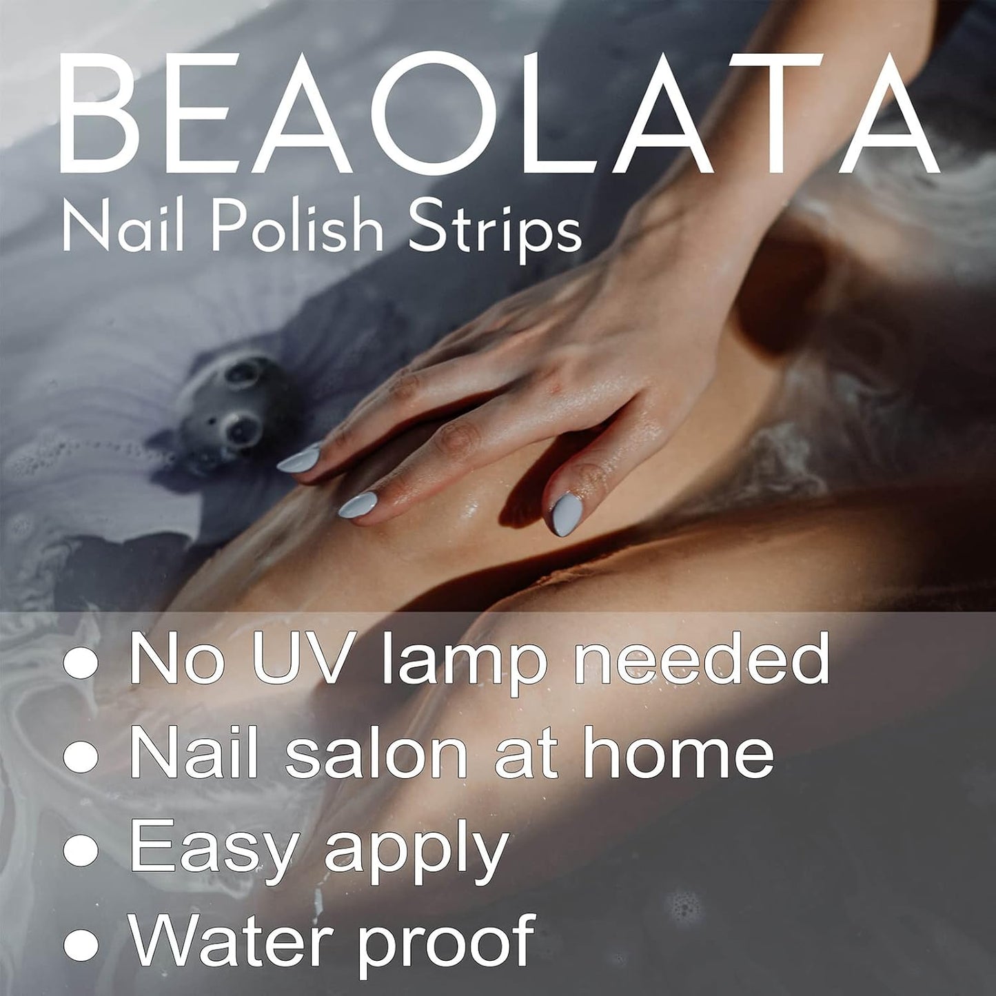 Nail Polish Strips, 32PCS Salon Quality Wraps, Long Lasting Gel Nail Stickers for Women Easy Apply& Remove (White Ray Drift)