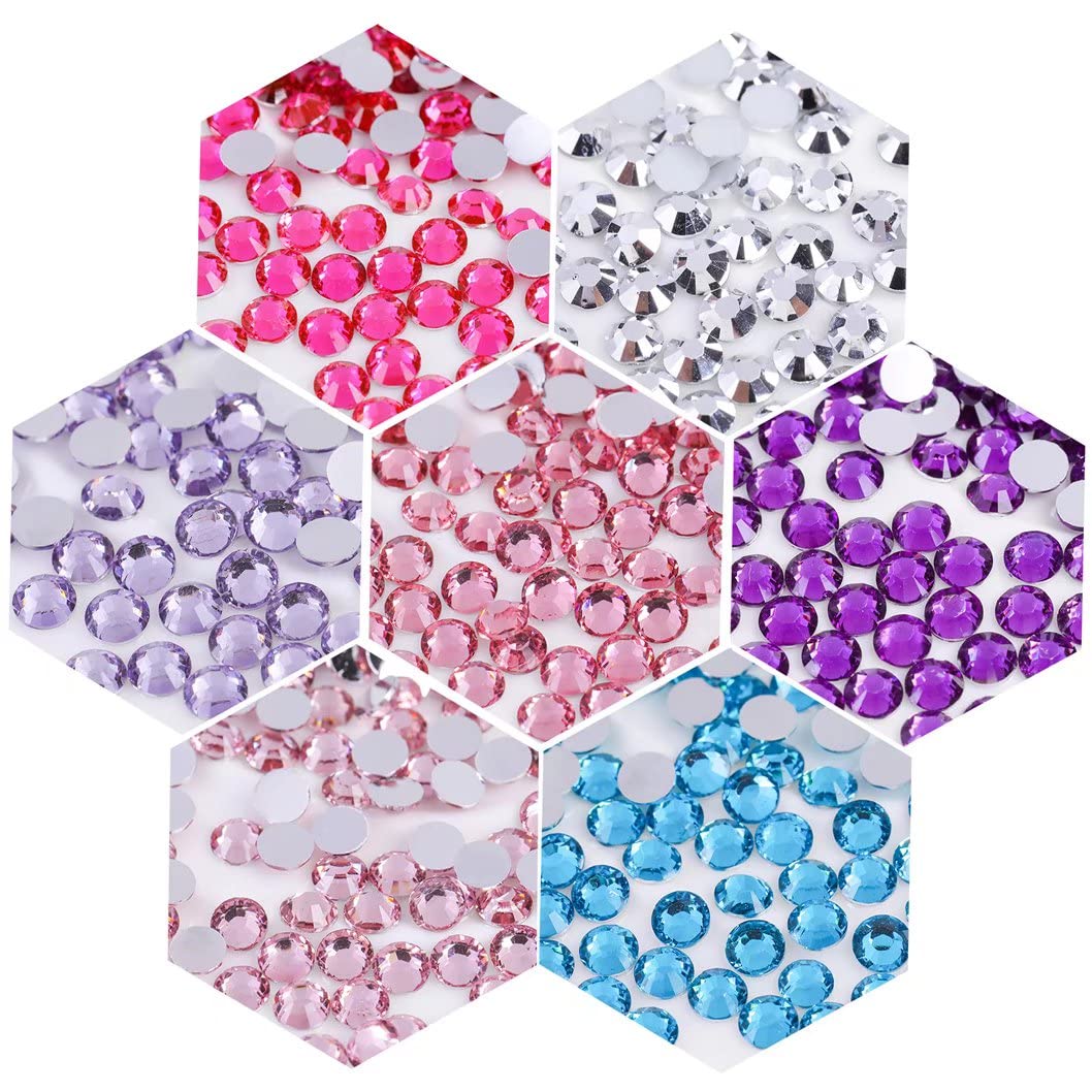 1500 Pieces SS16 4mm Flatback Rhinestones Clear Glass Round Gems Crystals for Nail Art DIY Crafts Clothes Shoes Bags （Orange）
