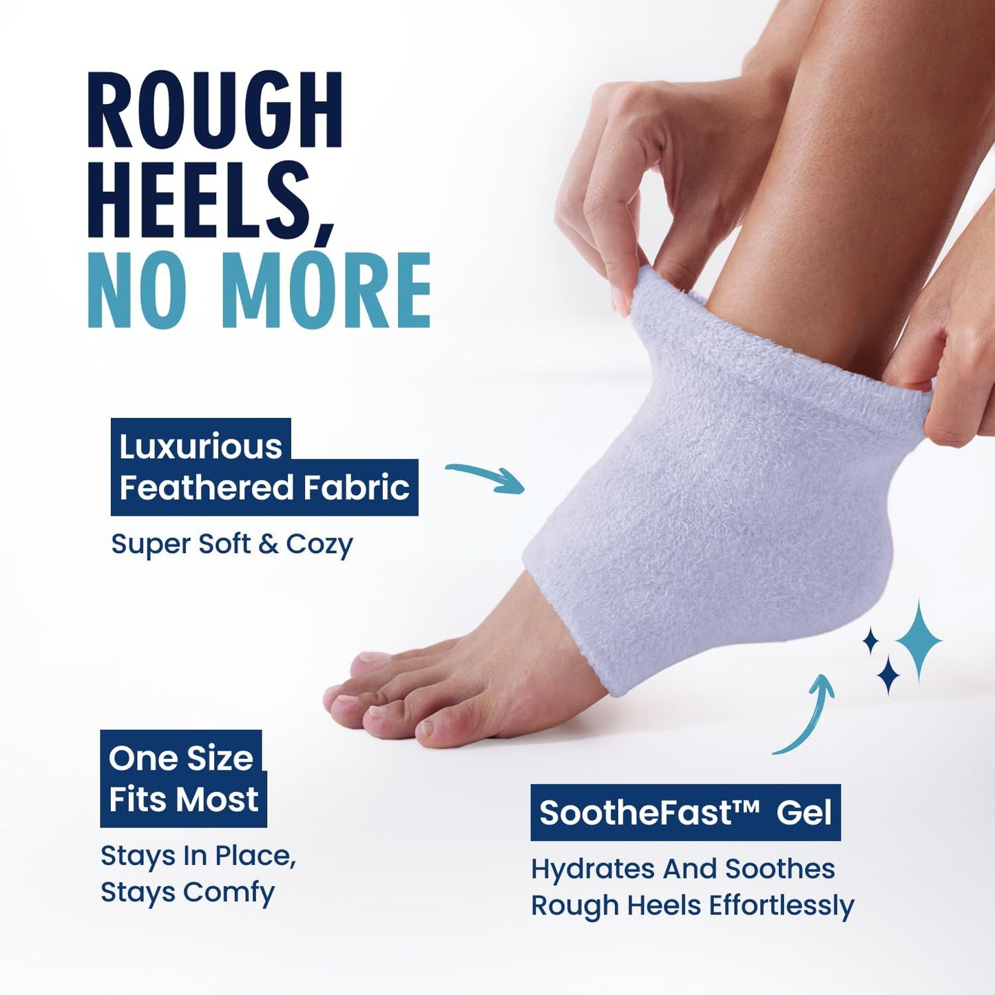 Dr. Frederick's Original Moisturizing Fuzzy Heel Socks - 2 Pairs - Cozy Gel-Lined Sleep Socks for Women & Men - Soothes Dry, Cracked Feet - Heel Repair - Variety Pack
