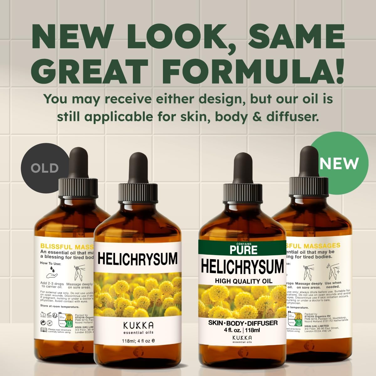 Kukka Helichrysum Essential Oil for Skin, Relaxation - 4 Fl Oz - Helichrysum Essential Oil for Aromatherapy, Skin Care, Home Diffusers, DIY Soap Making Scents