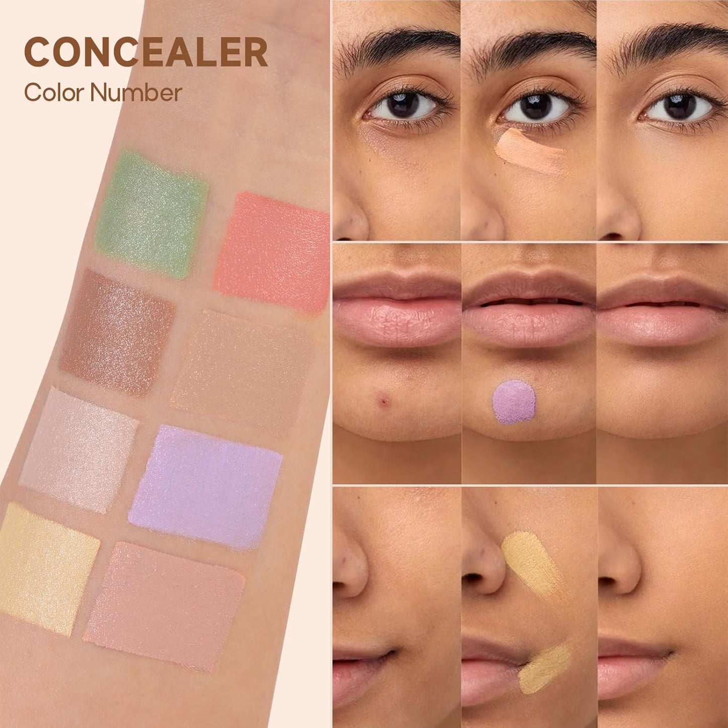 Professional Makeup Cream Contour Palette, Joyeee 8 Colours Concearler Full Coverage & Makeup Brush Set Contour Concearler Palette Contouring Face Make Up Gift for Women Girls