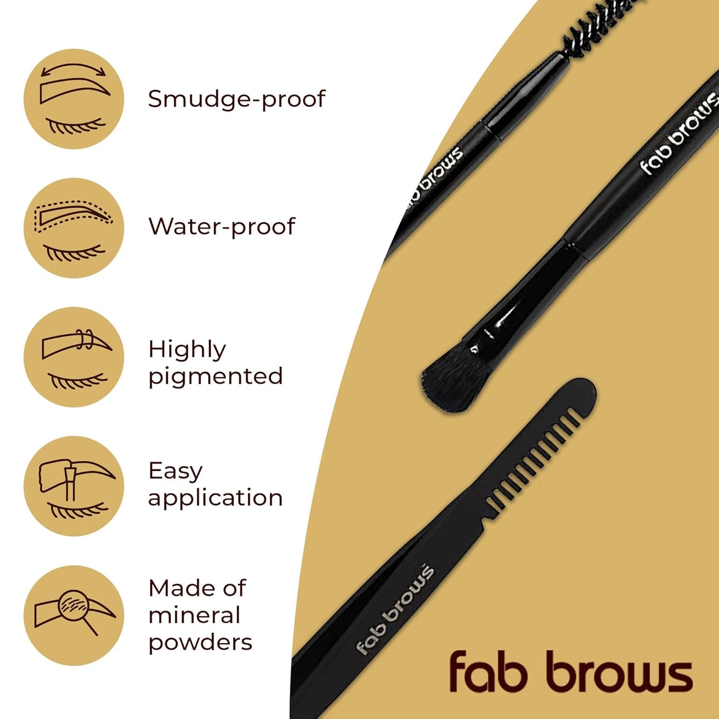 LUX Duo Stencil Eyebrow Kit - The Ultimate Brow Stencil Kit with Duo Brow Powder, Highlighter Powder, Stencil Shapes, Eyebrow Tools & Mirror - Eyebrow Stencil Kit Makeup - Light Brown/Medium