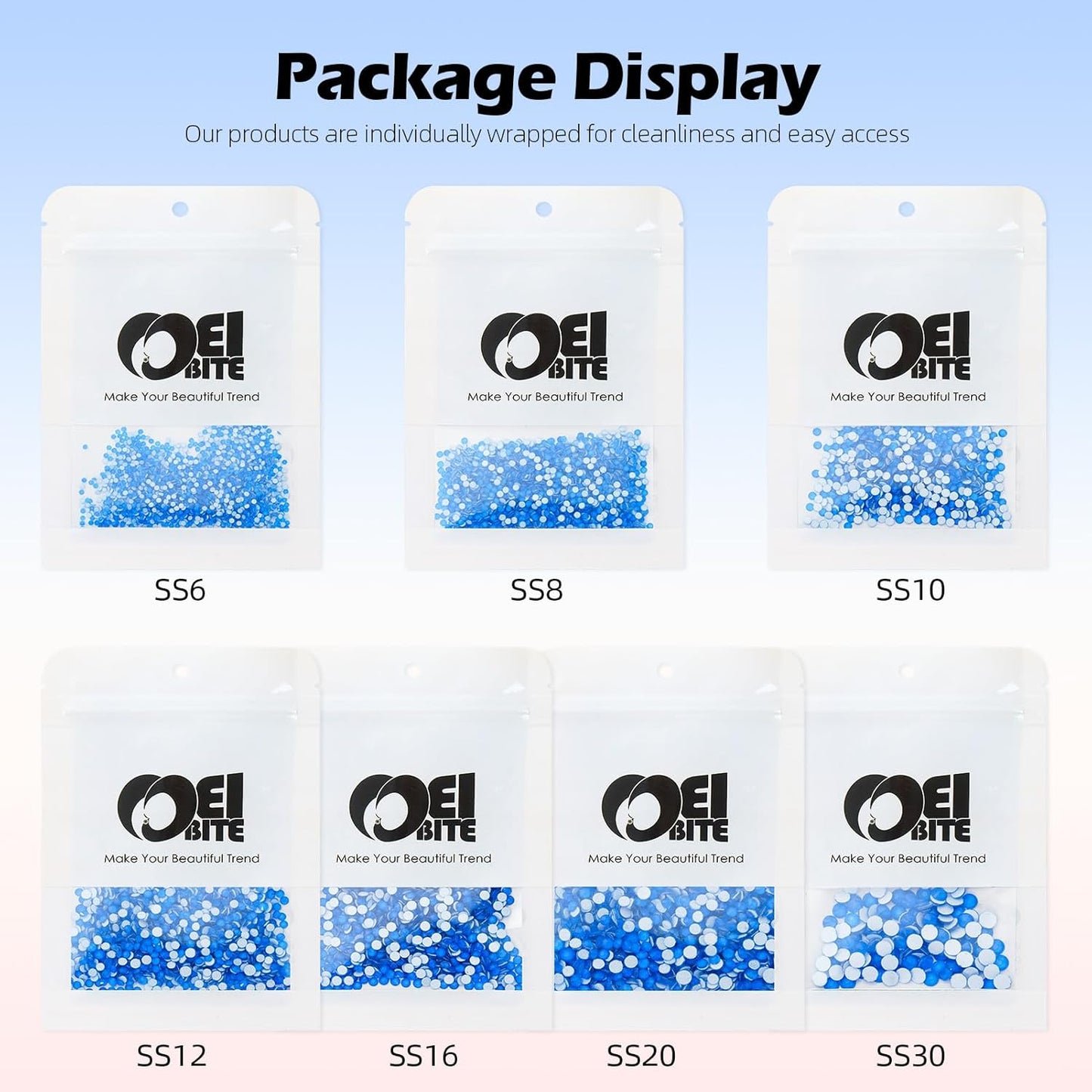 Neon Blue Flatback Rhinestones, Glass Rhinestones for Nail Art and Craft, Glue Fix, Loose Crystal Gemstones(Neon Blue, SS12, 1440pcs, 2.9-3.0mm)