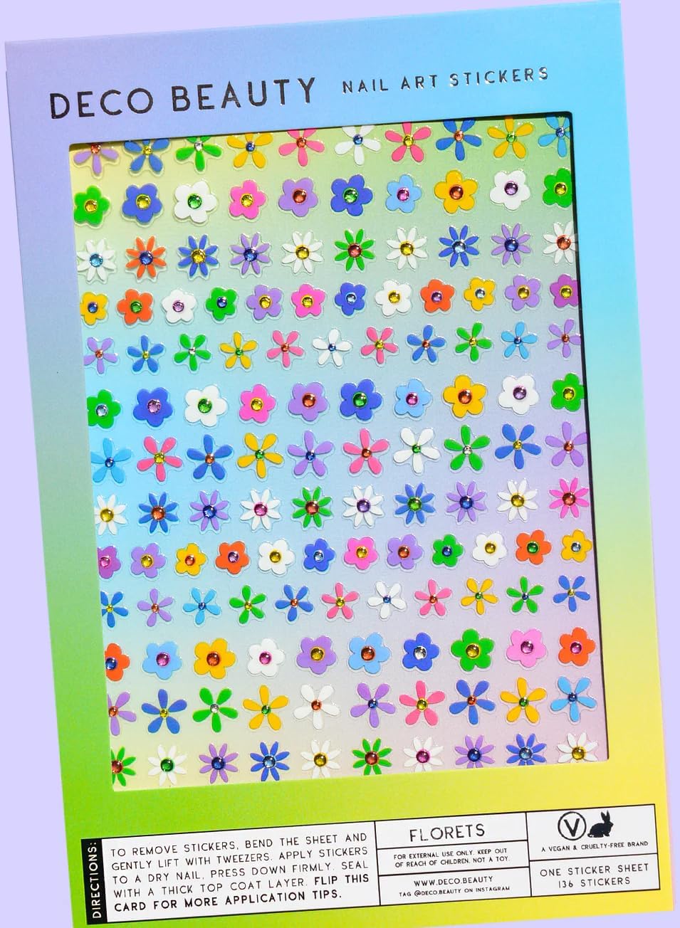 Florets Nail Stickers - Lightweight & Easy-to-Apply Nail Art with Trendy Designs - Durable & Long-Lasting Nail Stickers for Women, Ideal for DIY Manicures & Salon-Quality Nails