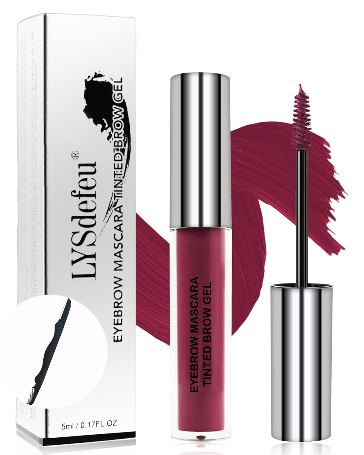 Tinted Eyebrow Gel Mascara- 1Pcs Long Lasting Waterproof Burgundy Tinting Eye Brow Glue Colored Mascara, Dark Red Brow Filler Curling rimel de pestañas, Mother's Day Eye Makeup Gift for Women Girl-#11