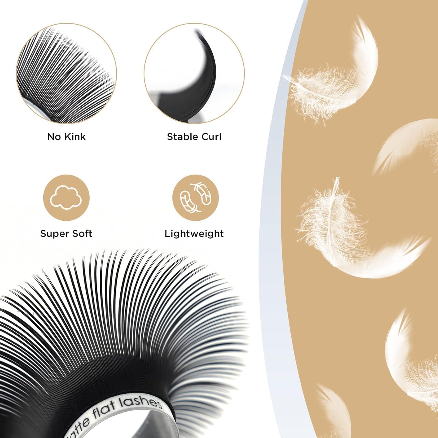 LASHVIEW Eyelash Extensions,Ellipse Flat Eyelash Extensions 0.20mm D Curl 8-15mm Mixed Tray, Black,Individual Lashes,Super Matte Extremely Soft Professional Salon Use