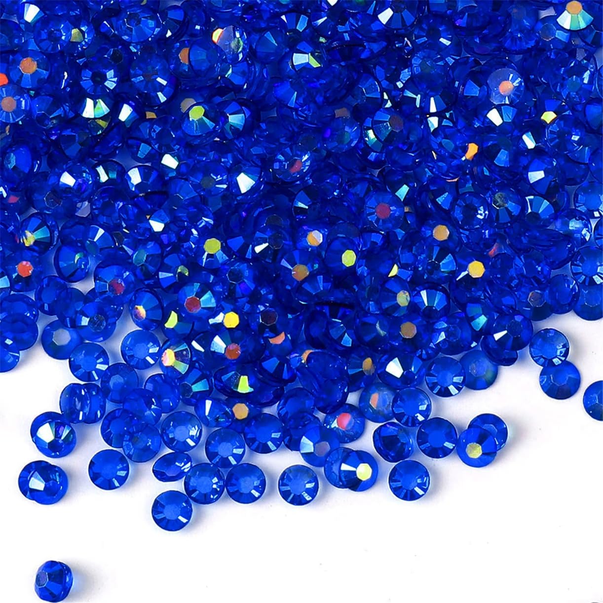 1000 Pieces SS20 5mm Flatback Rhinestones AB Clear Round Gems Crystals for Nail Art DIY Crafts Clothes Shoes Bags （Transparent Sapphire AB）