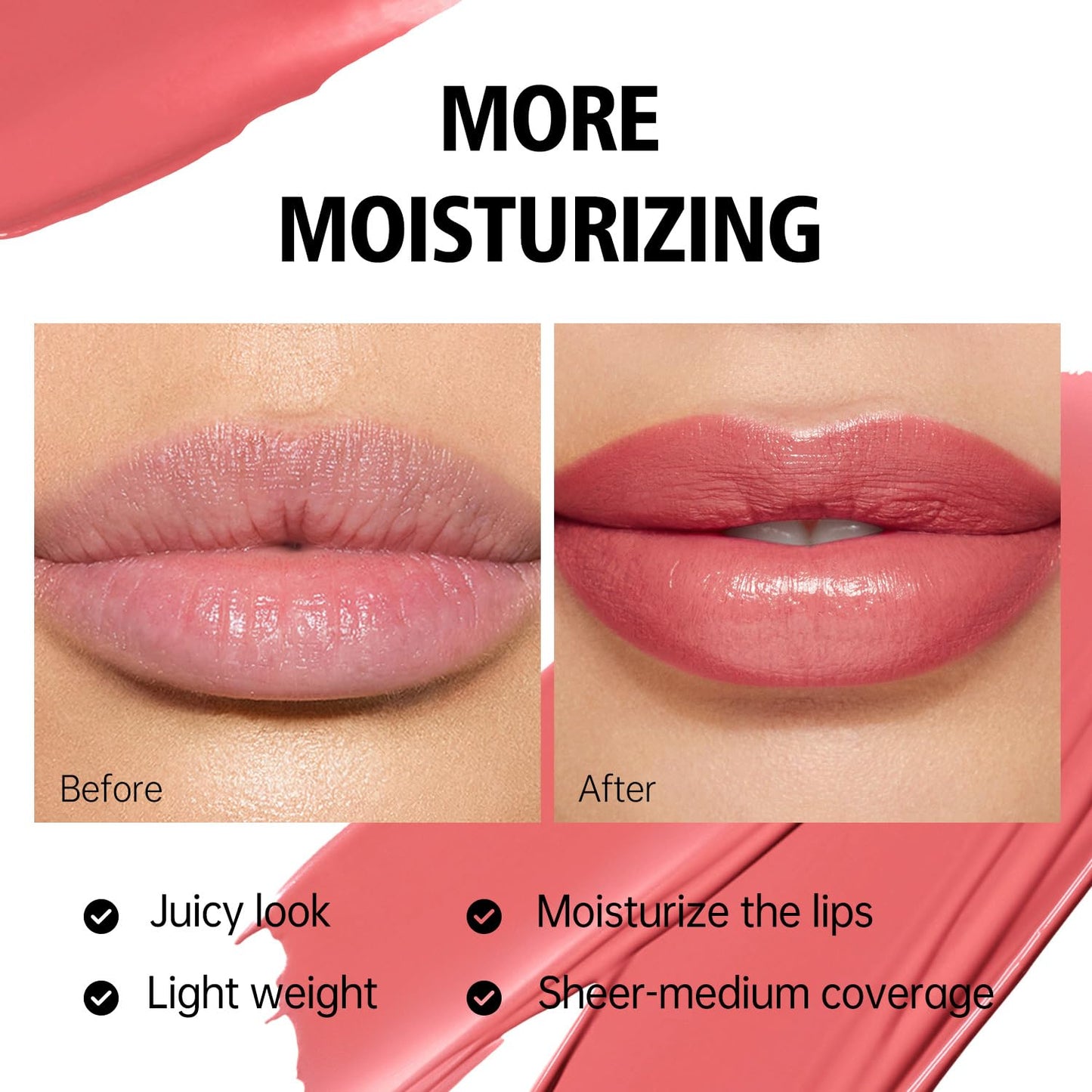 MAKI YIKA Moisture Red Lipstick for Women Hydrated Tinted Lip Balm for Dry Cracked Lips Weightless Glossy Lip Color Juicy Finish,MA063 Red Soul