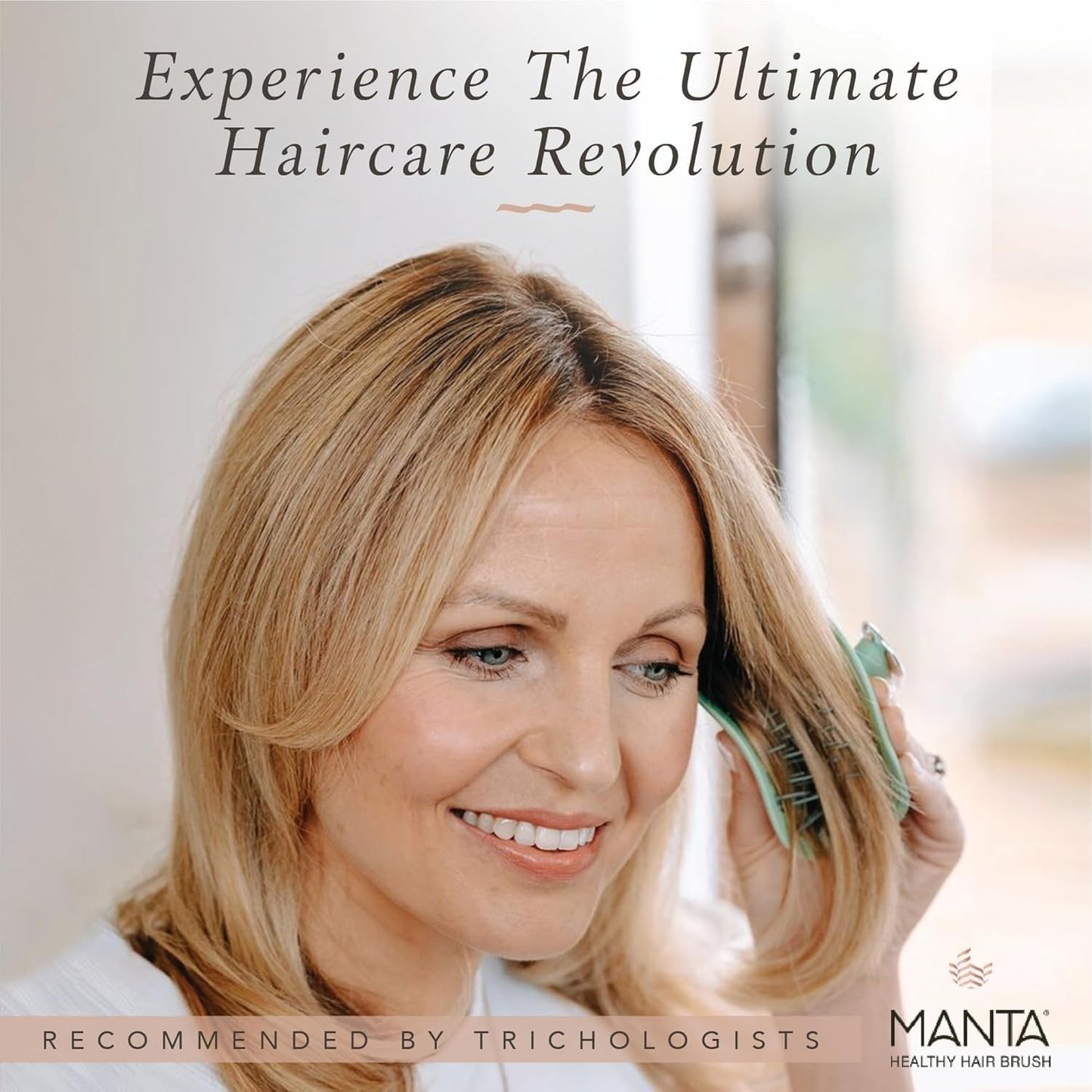 Manta Original Anti-Breakage Hairbrush – Gentle Detangling Brush for Wet & Dry Hair, Flexible Hairbrush for All Types, Healthy Hair Care for Women & Men, Black