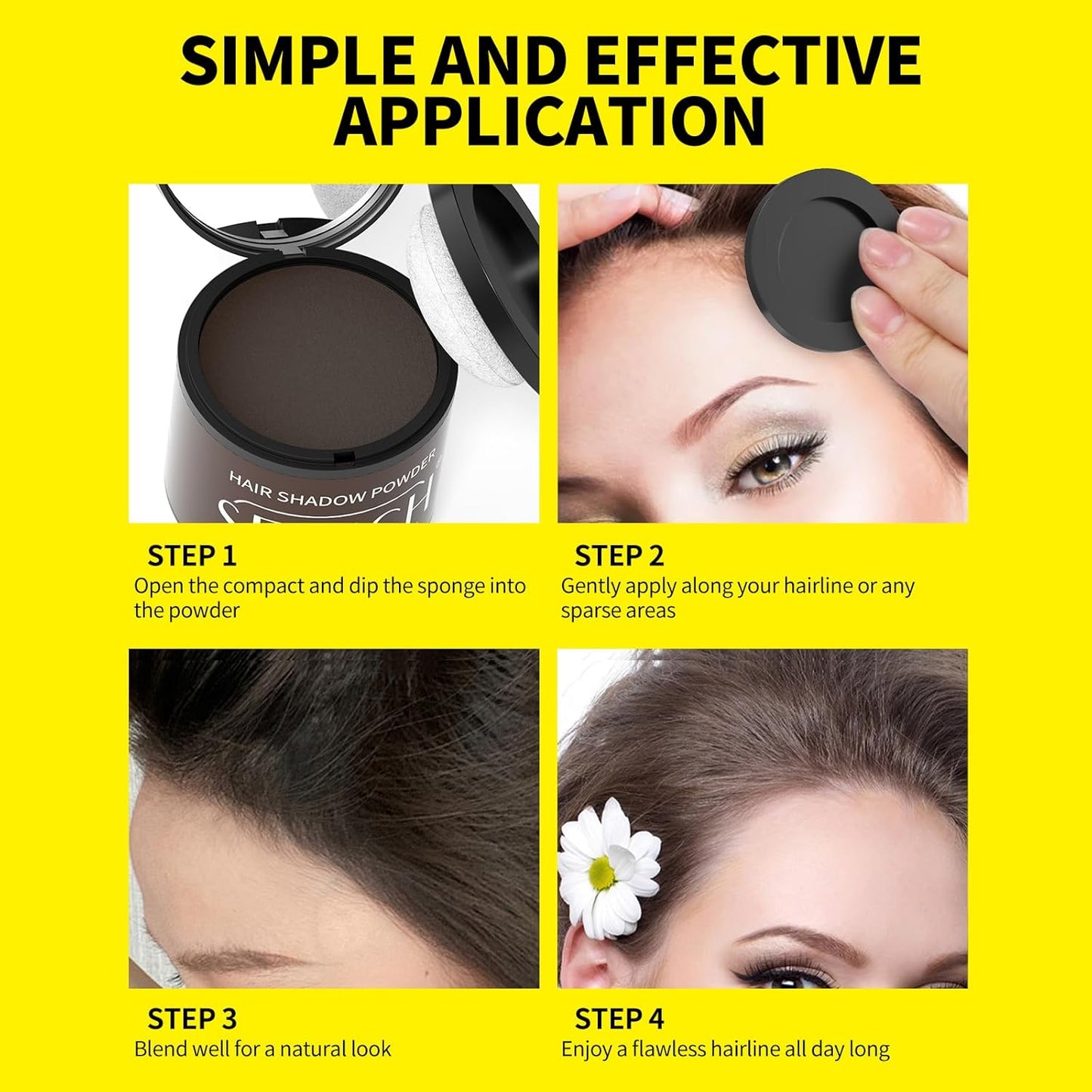 Sevich Hairline Powder 10g Large Capacity,Instantly Conceals Hair Loss,Root Touch up Powder,Hair Shadow Toppers for Women & Men Thinning Gray Hair,48H Makeup Lasting,1 Box = 2.5 Boxes,Light Brown