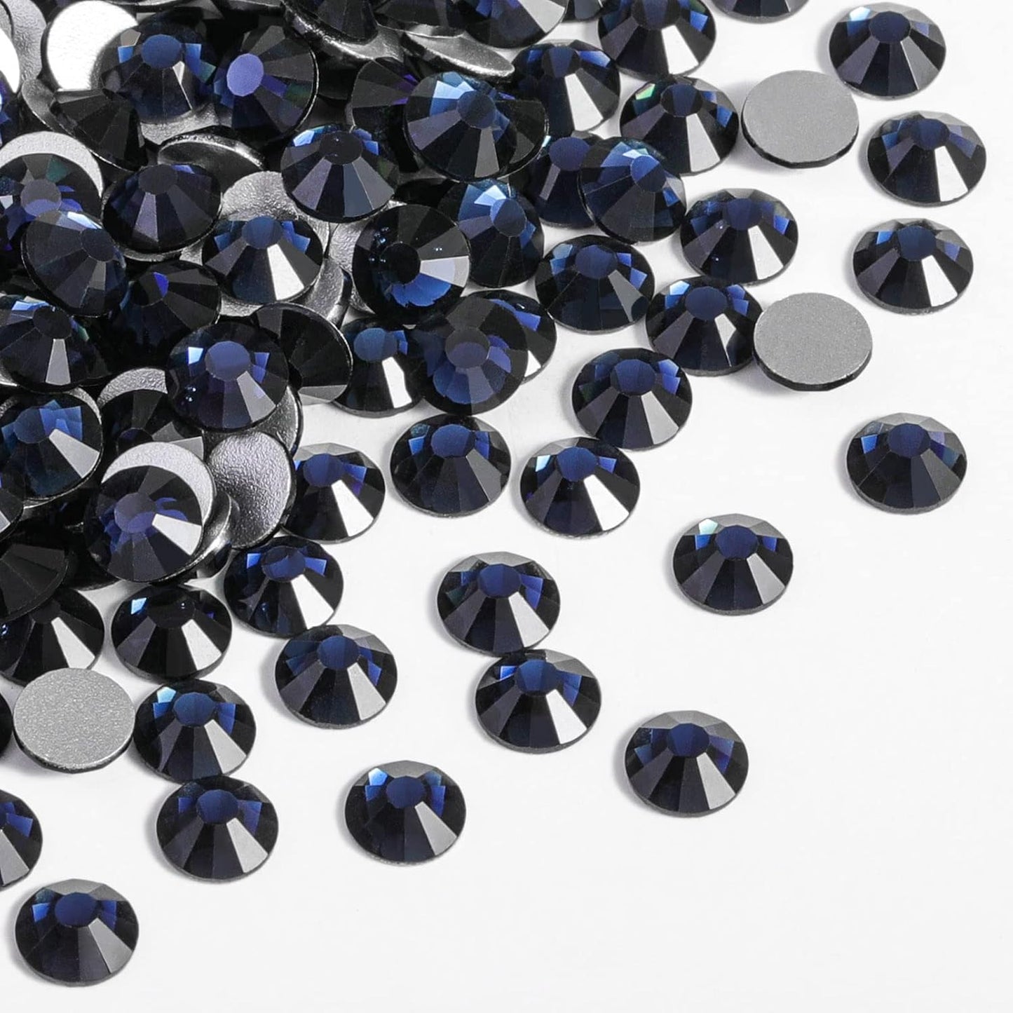 Beadsland 2880pcs Flat Back Crystal Rhinestones Round Gems for Nail Art and Craft Glue Fix,Montana,SS4,1.5-1.7mm