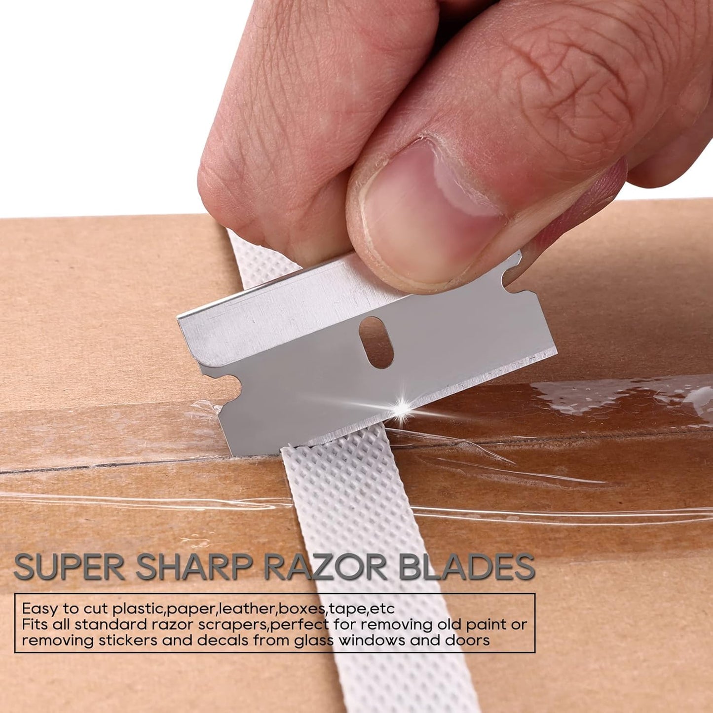 REXBETI 1000PCS Single Edge Razor Blades, Industrial Razor Blades, Box Cutter Replacement Blades, Glass Scraper Razor Blades