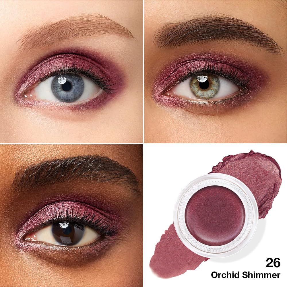 evpct Single Cream Eye Shadow Palette Pot Makeup for Older Women, Orchid Shimmer Glitter Metallic Monochrome Cream to Powder Eyeshadow Palette Eye Brightener, Highly Pigmented Waterproof Blendable