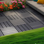 44-Pack Interlocking PP Deck Tiles, All-Weather Anti-Slip Patio Tiles by GDFStudio
