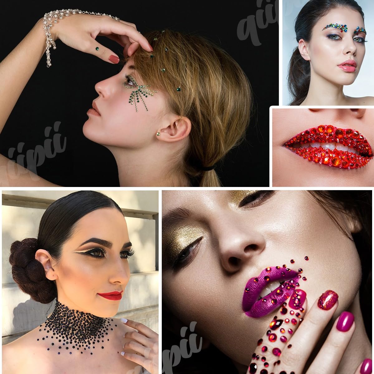 16000PCS 3mm 4mm 5mm White AB Resin Rhinestones for Crafting SS10 SS16 SS20 Flatback Jelly Stones Bulk Non-Hotfix Diamonds Crystals Gems Charms for Nails Face Eyes Makeup Mugs Tumblers Bottles Crafts