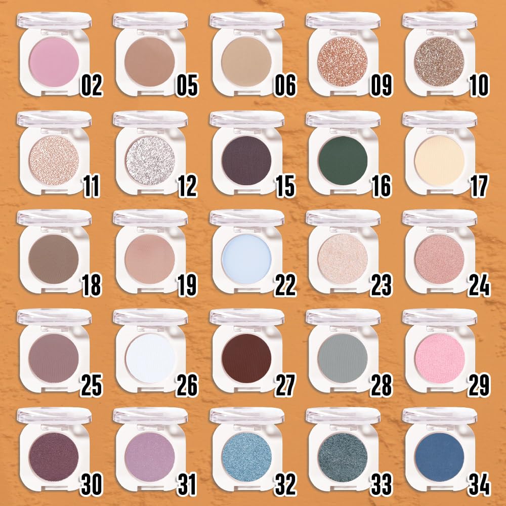 Light Brown Glitter Eyeshadow Palette for Women, Single Monochrome Eye Shadow Makeup, Shiny Pressed Powder, Blendable Natural sombras para ojos, Holographic,Vegan,Travel -9