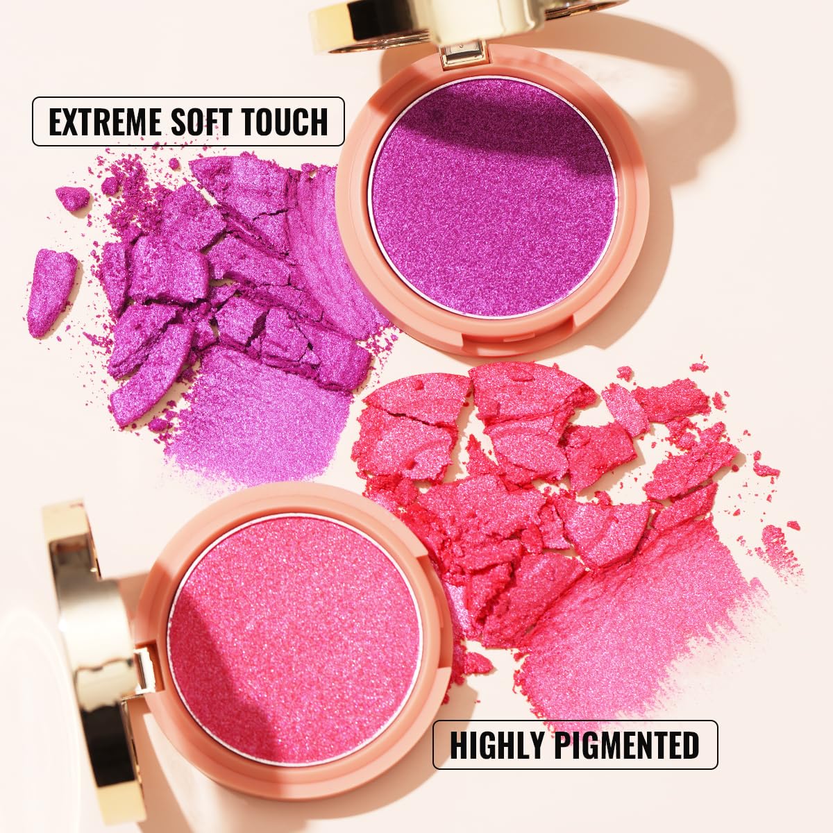 Oulac Holo Highlighter Blush Eyeshadow 2in 1| Intense Subtle Shimmery Blush Creamy Texture| Highlighting Eye Topper| Holographic Color Inner Corner Eye| 4.8g F14 Blue Moon