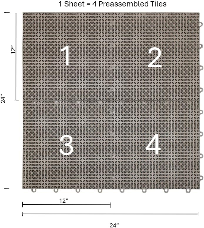 SnapLock DuraGrid 12"x12" Interlocking Deck Tiles, 40 Pack - Image 2