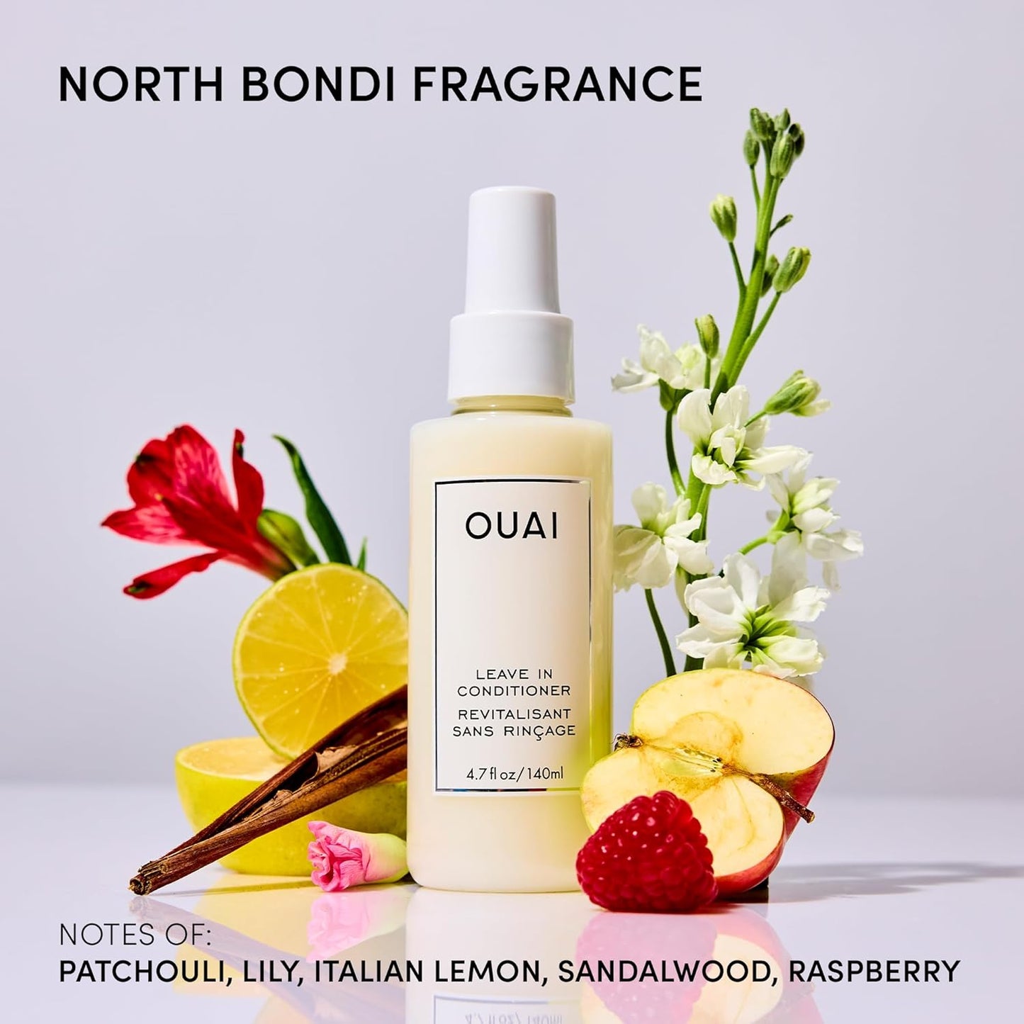 OUAI Leave In Conditioner & Heat Protectant Spray - Prime Hair for Style, Smooth Flyaways, Add Shine and Use as Detangling Spray - No Parabens, Sulfates or Phthalates (4.7 oz)