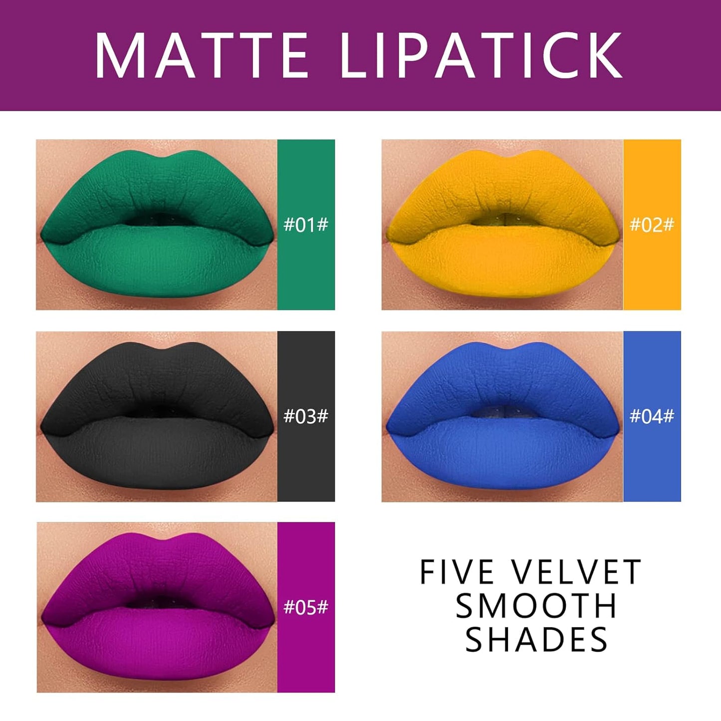 KYDA 10 Colors Lipstick Set, 5 Matte Velvet & 5 Shimmer Metallic Lips Color, Non-Stick Cup Long Wear Lip Glaze, High Pigmented Lipstick Cosmetic Gift Kit for Glossy and Full Matte Lip Gloss
