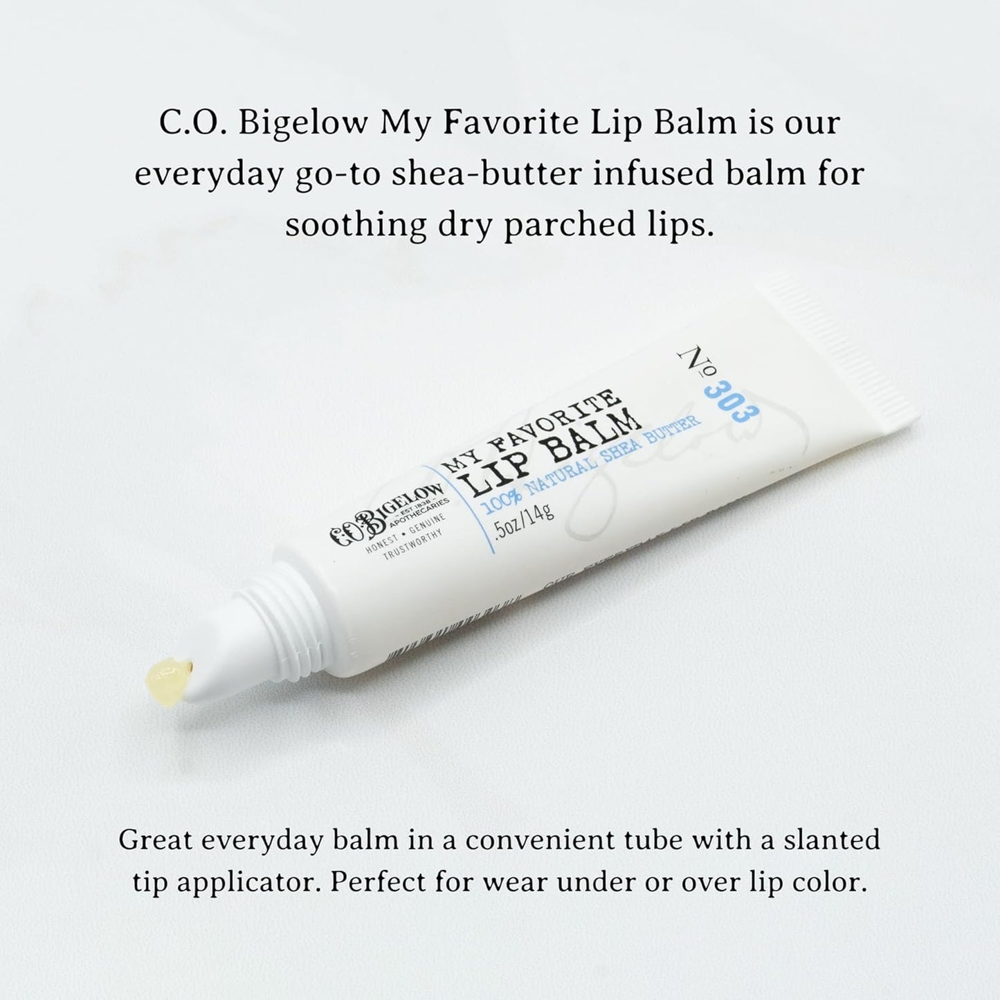 C.O. Bigelow Assorted Lip Balm Tubes Trio, Rose Salve, My Favorite Lip Balm, & Mentha Shine, Pack of 3 Lip Care Set, 0.5 oz