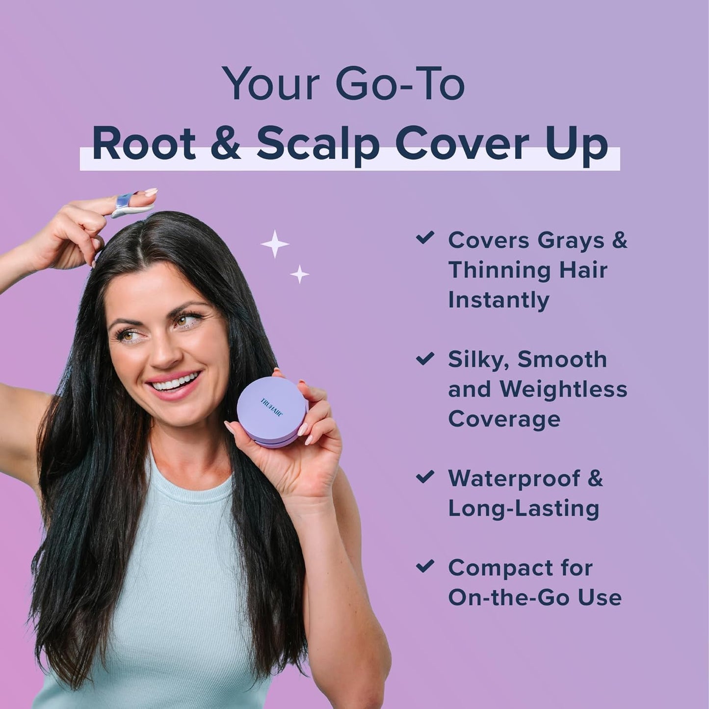 TRUHAIR Root & Scalp Cover Up Refill, Waterproof Pressed Powder for Gray Coverage, Bald Spots & Thinning Hair, Root Touch Up Color, 0.35 oz (Light Brown)