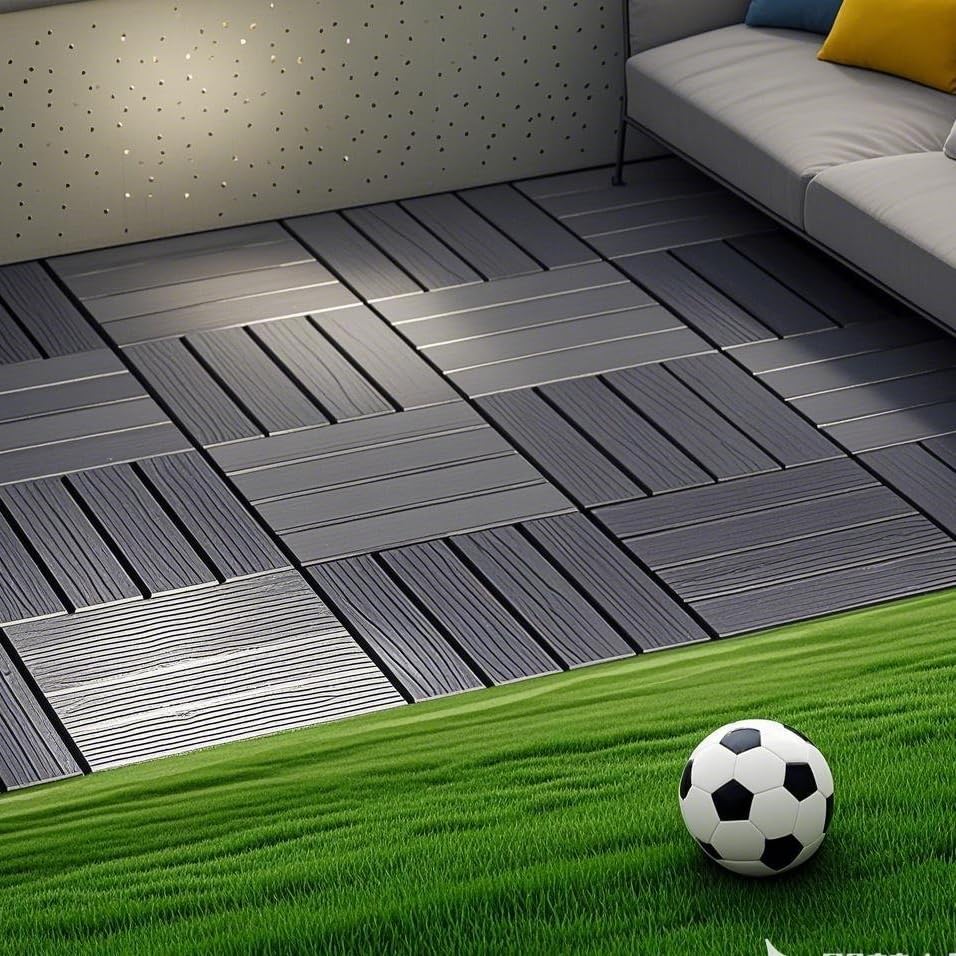 44-Pack Interlocking PP Deck Tiles, All-Weather Anti-Slip Patio Tiles - Image 5