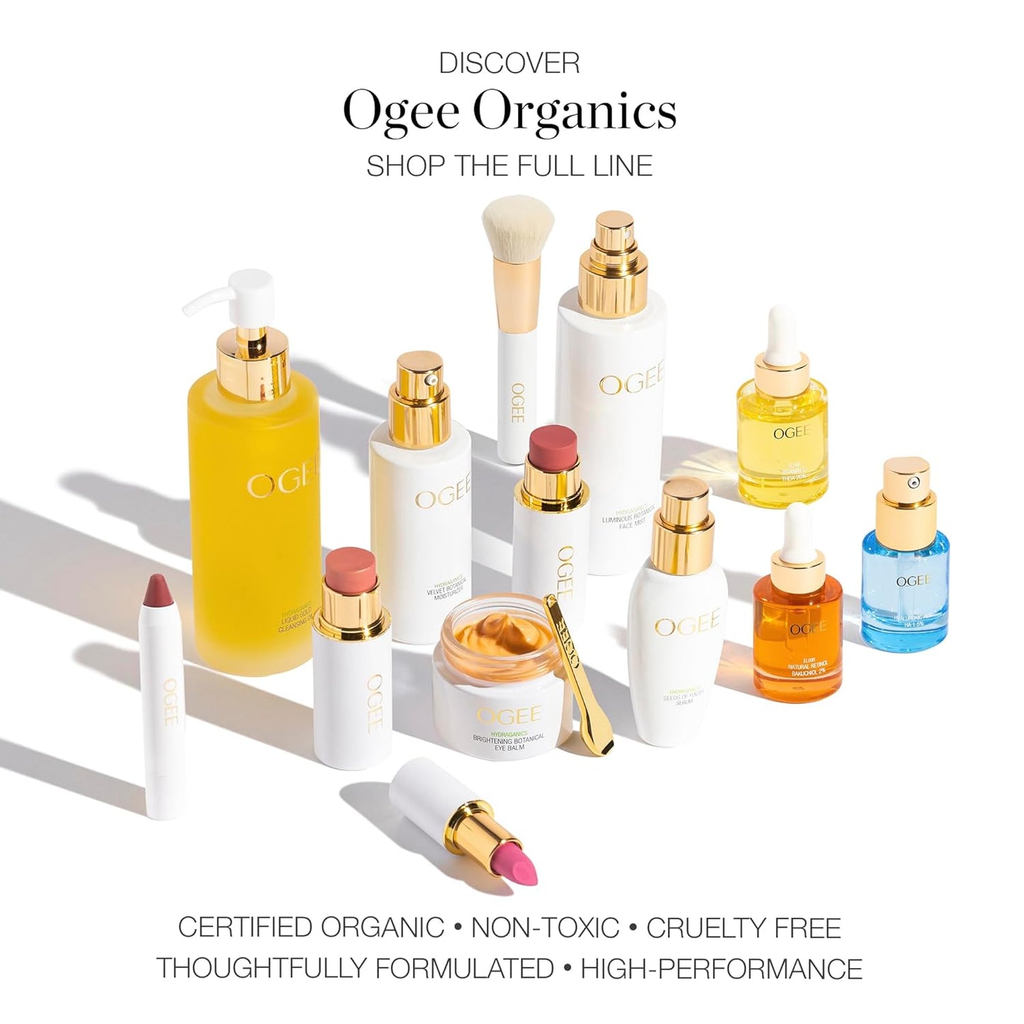 Ogee Full Bloom Sculpted Lipstick (Lulu - White Pink) - Long Lasting Organic Lipstick with Jojoba Oil & Micro Hyaluronic Acid - 70% Organic Ingredients & Made in USA