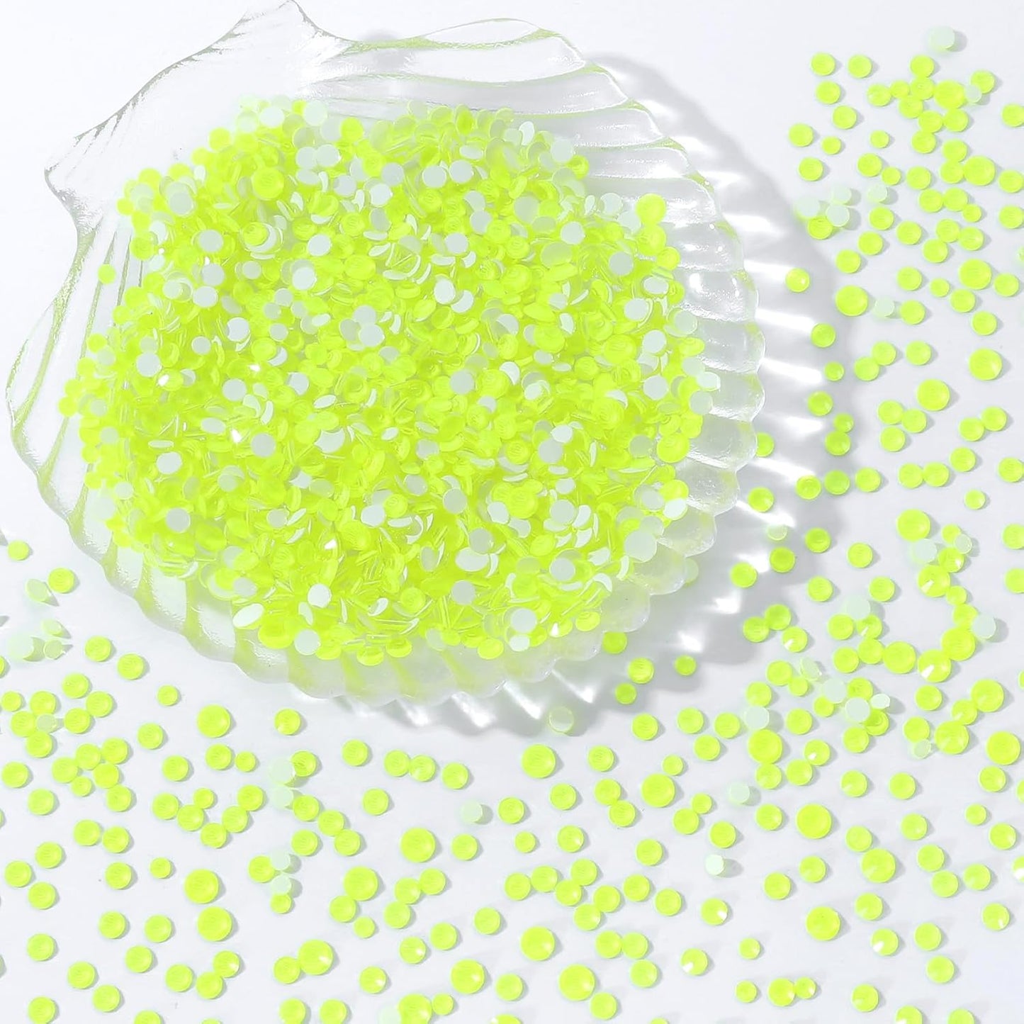 Neon Yellow Flatback Rhinestones, Glass Rhinestones for Nail Art and Craft, Glue Fix, Loose Crystal Gemstones(Neon Yellow, SS20, 1440pcs, 4.6-4.8mm)