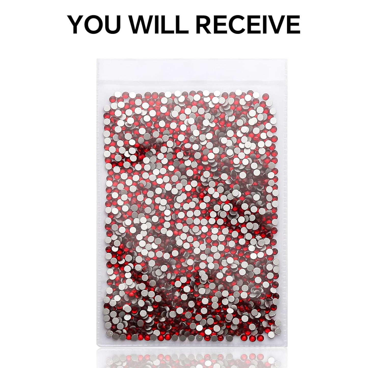 1440Pcs Siam Crystal Rhinestones,Glass Flatback Rhinestones Mini Gemstones for Nail Face Makeup Art Crafts Clothes Decoration -(SS8,2.4mm,Siam)