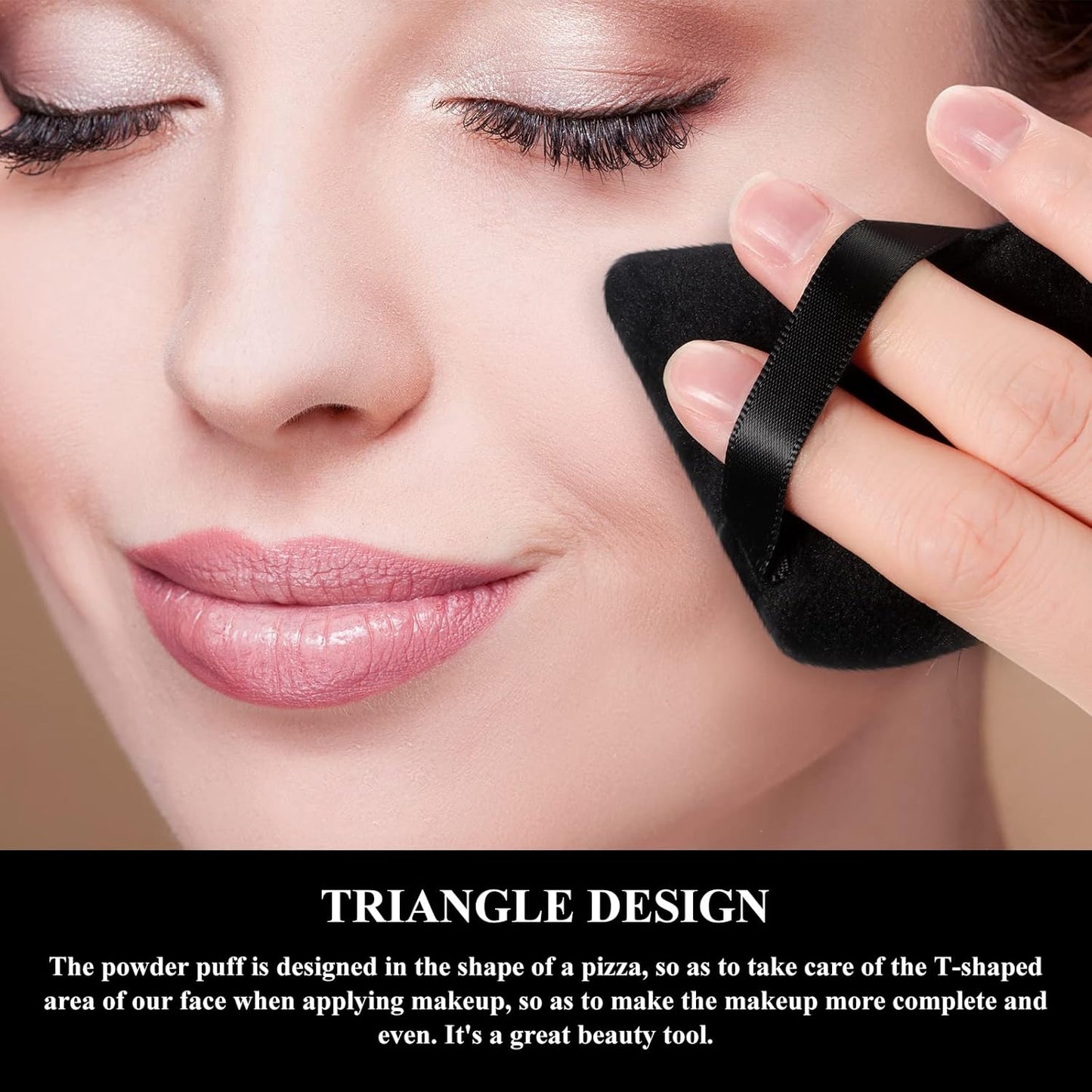 Maitys 12 Pieces Powder Puff Triangle Face Makeup Cosmetic for Loose Powder Soft Body Washable Reusable Foundation Sponge Mineral Wet Dry Makeup Tool for Women(Large, Small,Black)