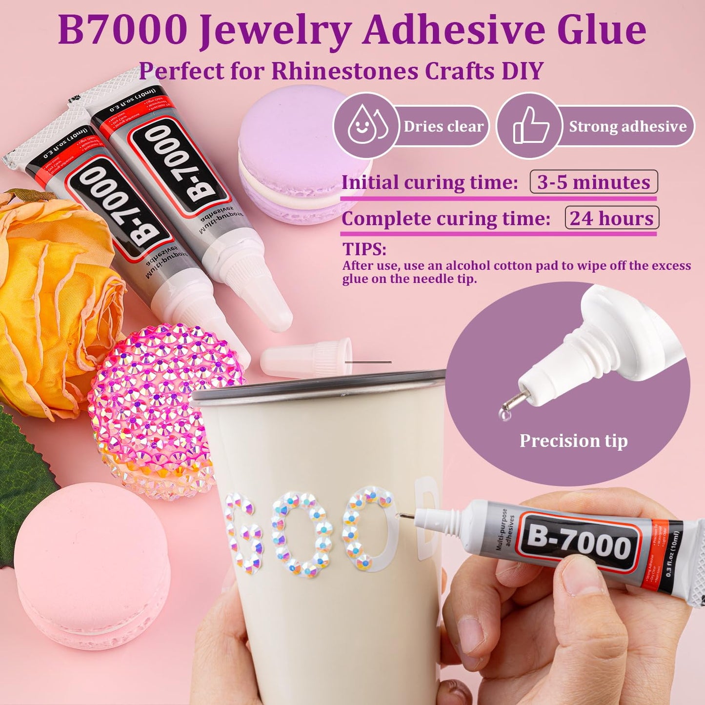 25000Pcs Resin Jelly Rhinestones with Tweezers for Crafting, White AB Flatback Gems, Bedazzling Crystal with 3Pcs 10ml B7000 Jewelry Glue for DIY Crafts Clothing Tumblers Shoes Fabric Nail Art