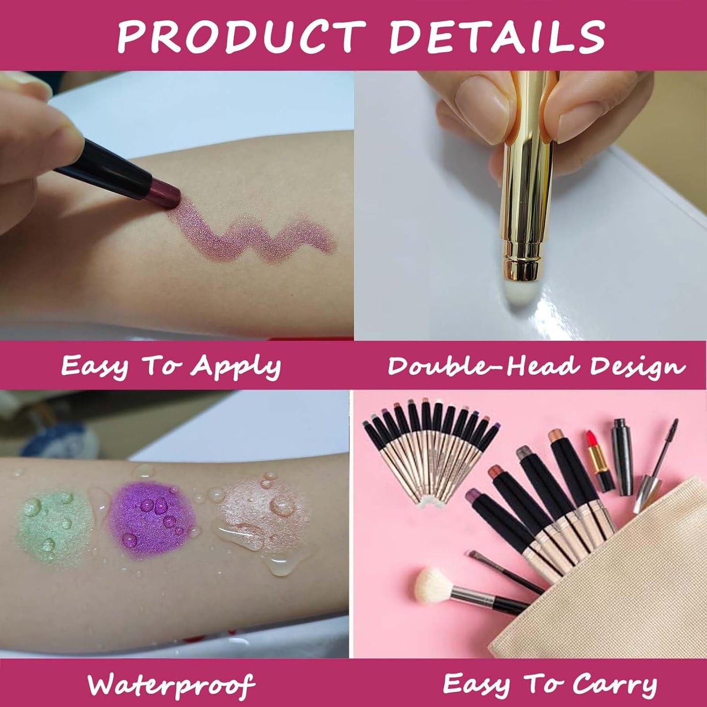 Waterproof Hypoallergenic Eyeshadow Pencil in Orchid Shimmer #09