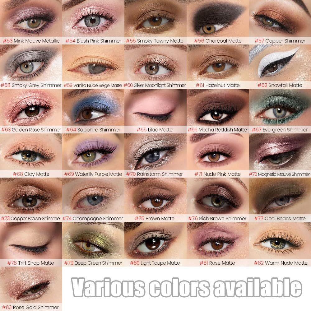 evpct 8Pcs Cream Eyeshadow Stick Set for Women, Black White Lavender Purple Matte Blue Chocolate Emrald Green Grey Shimmer, Silky Matte Shimmer Eyeshadow Applicator Sticks Eye Makeup sombras para ojos