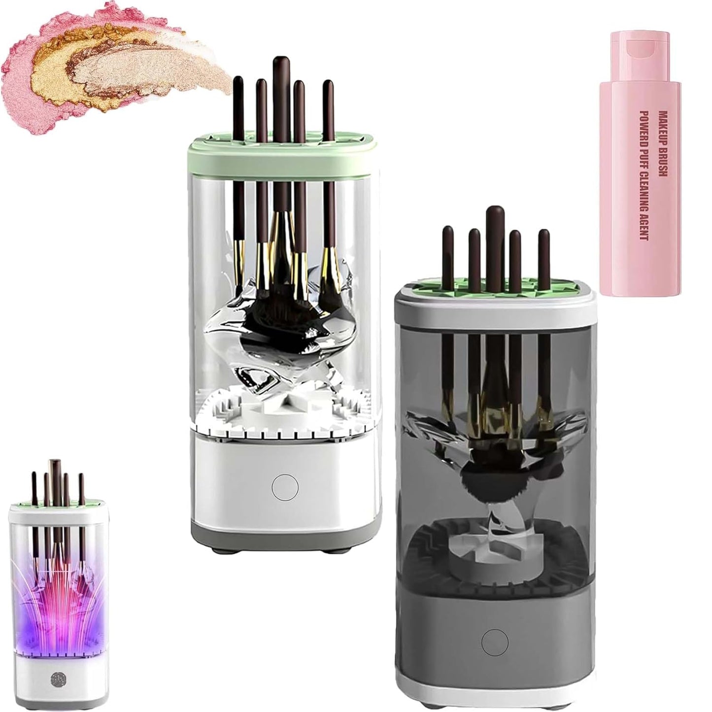 Wavearnn Electric Makeup Brush Cleaner,2025 upgrade 2-in-1 Electric Makeup Brush Automatic Cleaner,Efficient Deep Cleaning All Types Of Brushes,For All Types Of Brushes Set (charge,2PCS A)