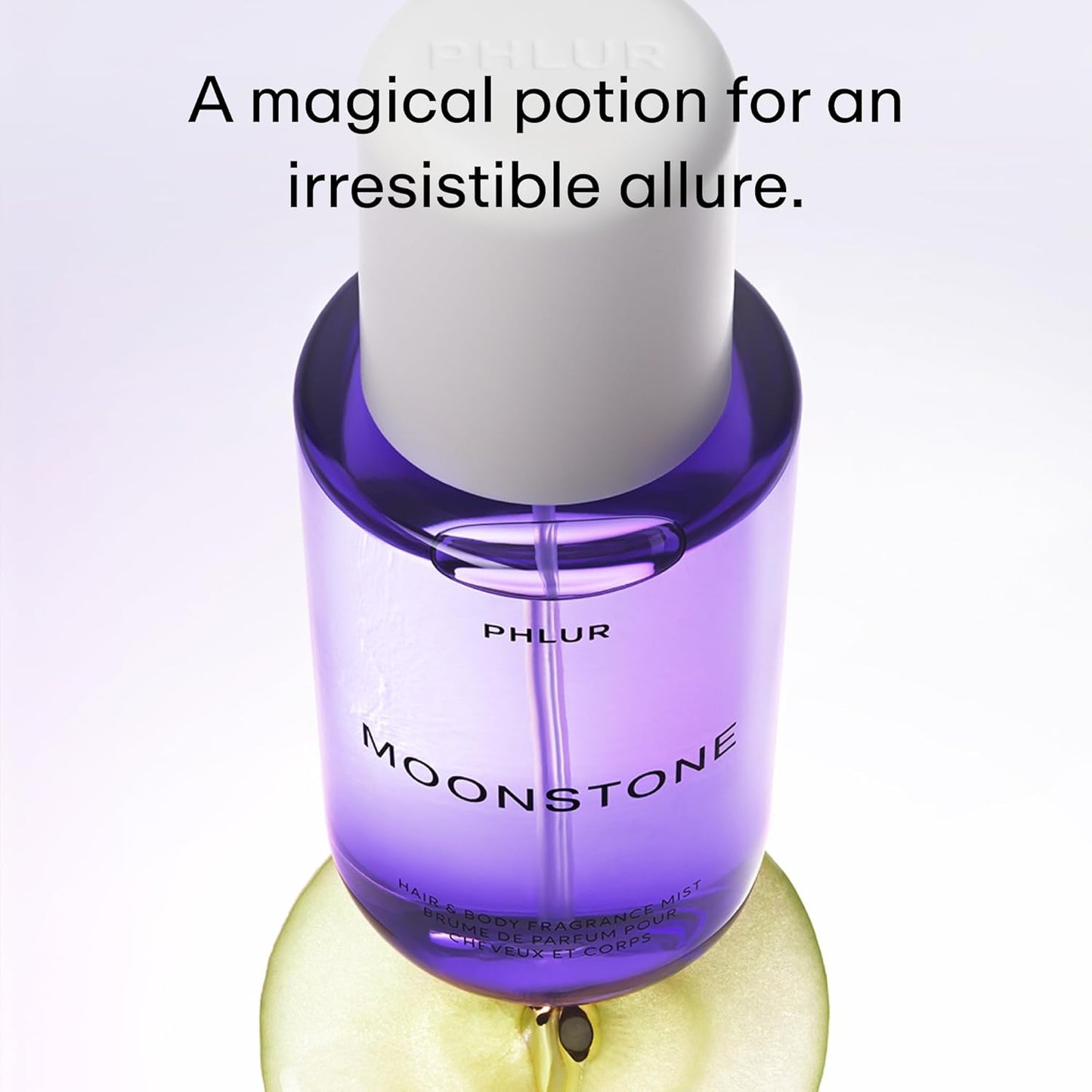 PHLUR Moonstone Body Mist - Hair & Body Fragrance Mist - Apple, Lemon, Jasmine, Sandalwood & Vanilla Body Spray (8 Fl Oz)