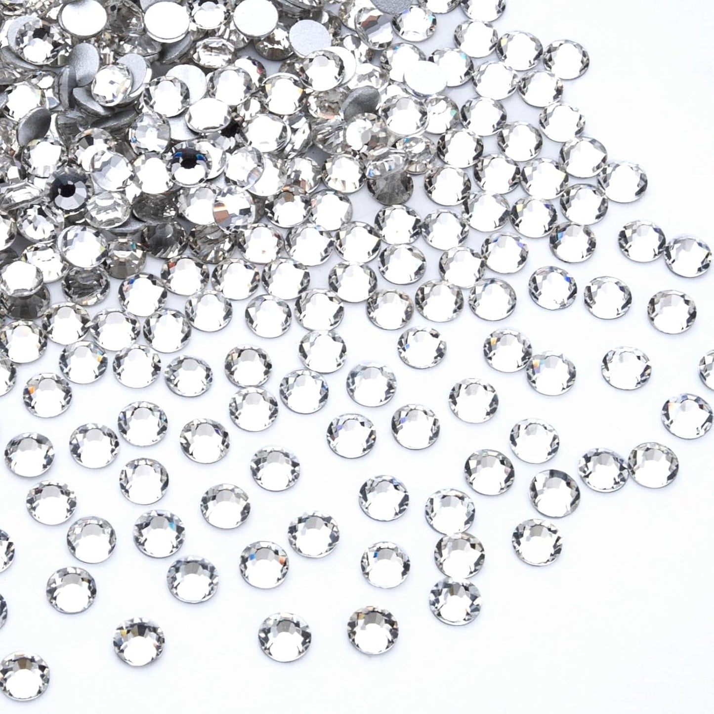 1440Pcs White Crystal Rhinestones,Glass Flatback Rhinestones Gemstones for Nail Face Makeup Art Crafts Clothes Decoration -(SS20,4.8mm,White)