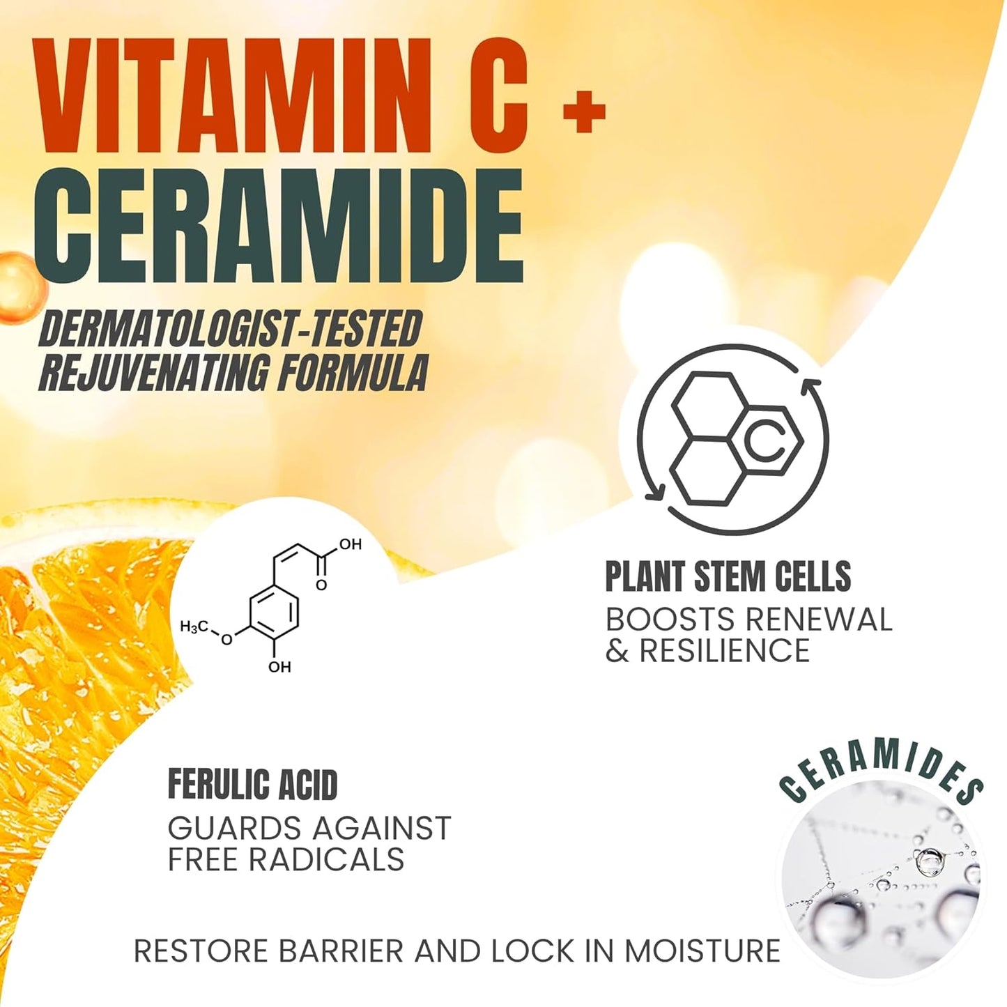 Vitamin C Body Lotion with Ceramides & Stem Cells, Anti-Aging Moisturizer Cream for Noticeably Youthful, Even Skin Tone, Lightweight, Fragrance-Free, 16.9 oz, 2-Pack