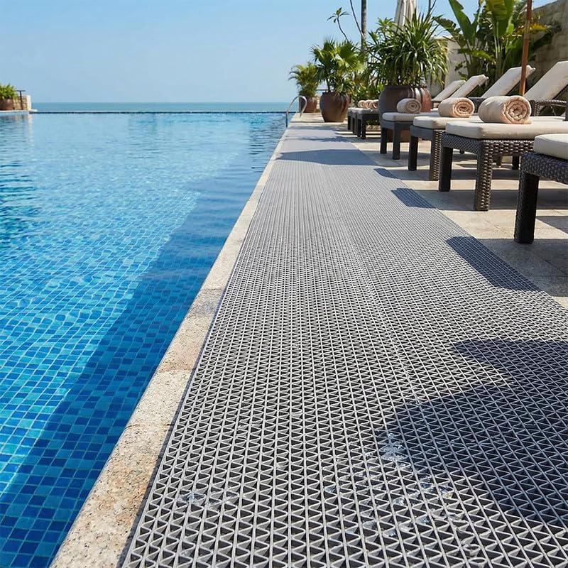 Anti Slip Drainage Mat Cutable Pool Flooring Bathroom Mats 3FTX32FT PVC Mesh by WelcometoCestavie