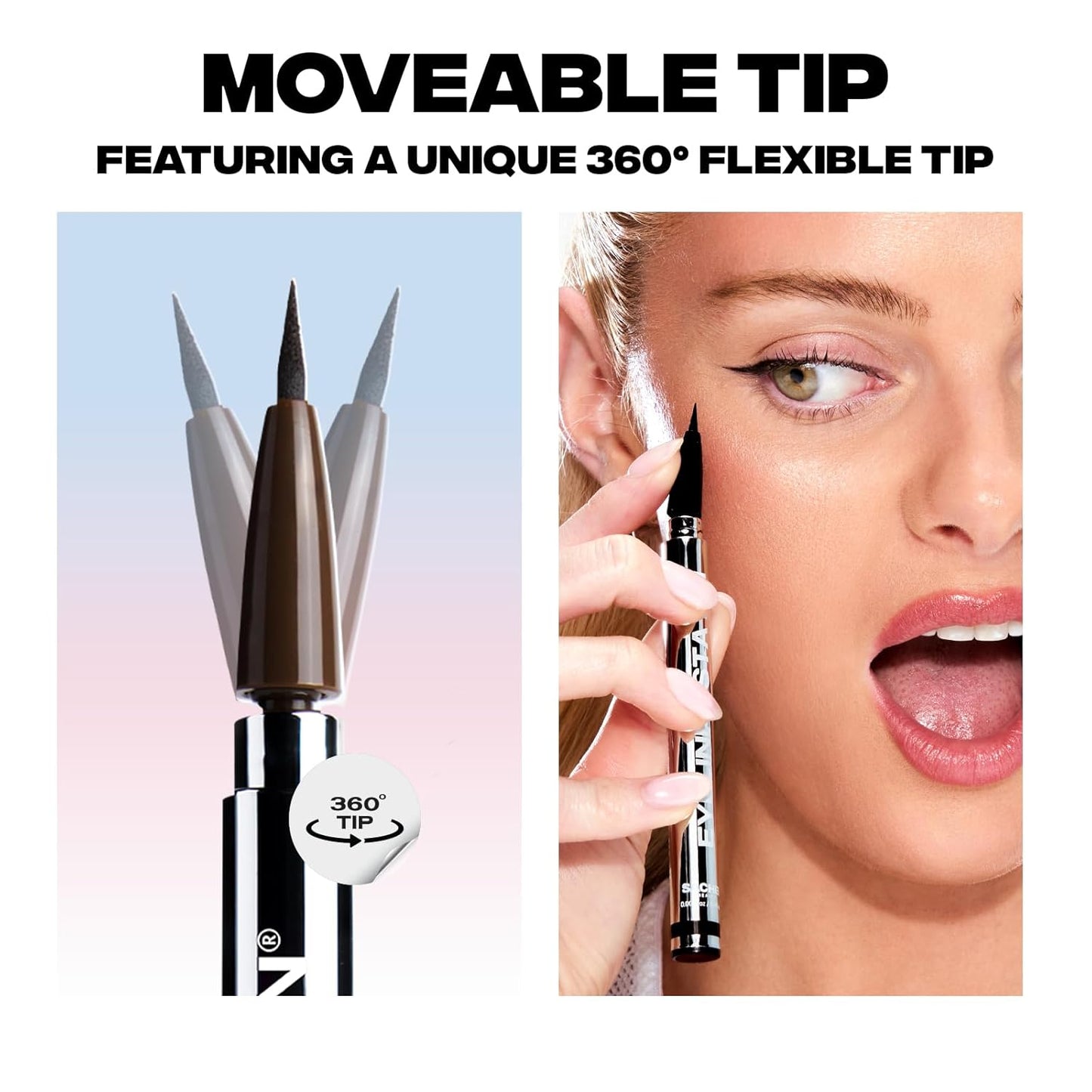 Sacheu Liquid Eyeliner STAY-N Long Wear Waterproof Eyeliner Pen with Ultra-Precise 360° Flexible Tip — Smudge-Proof Vegan & Cruelty-Free Eye Makeup, Eye’m Sharp
