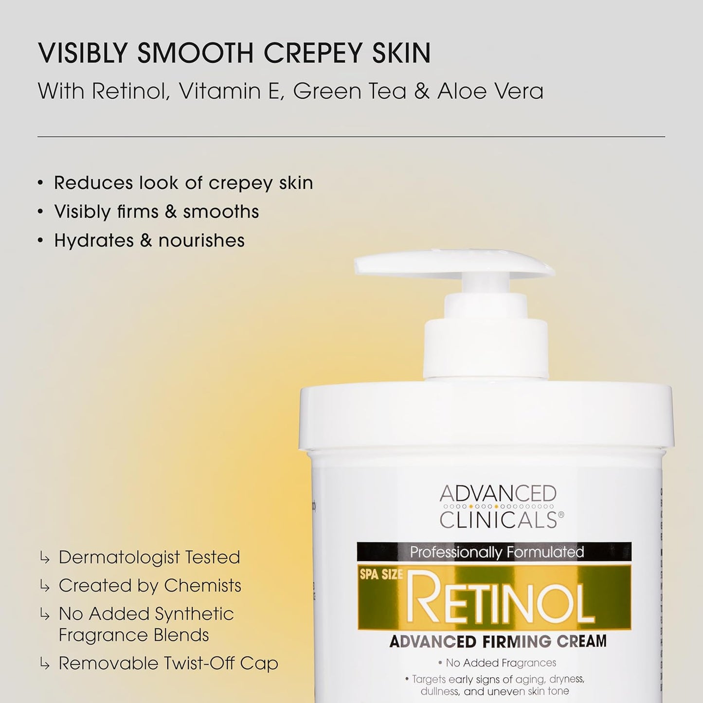 Advanced Clinicals Retinol Body Lotion + Collagen Body Oil 2pc Skincare Set For Women & Men | Fragrance Free Retinol Lotion + Collagen Massage Body Oil To Improve Appearance Of Crepey Skin, 2pc Set