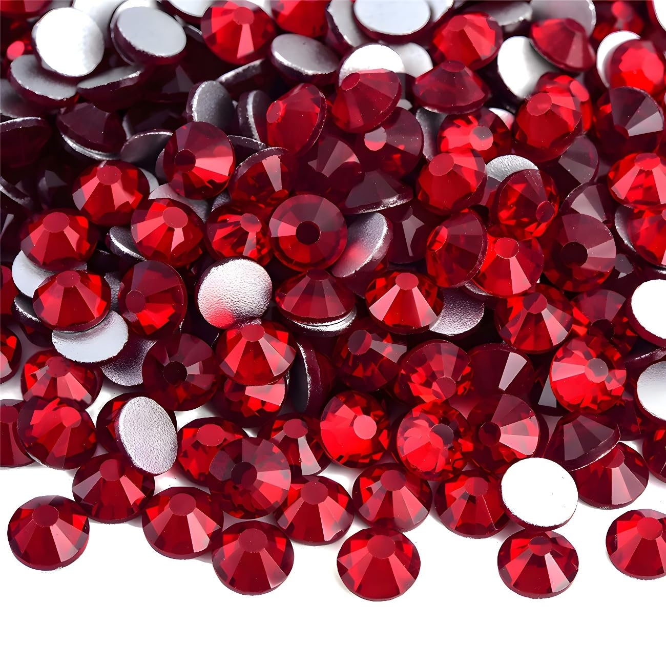 Flatback Rhinestones Round Gems for Nails Art and Crafts 2000Pcs SS16 4mm Glitter Crystals Stone DIY Bags Clothes Shoes (Dark Red)
