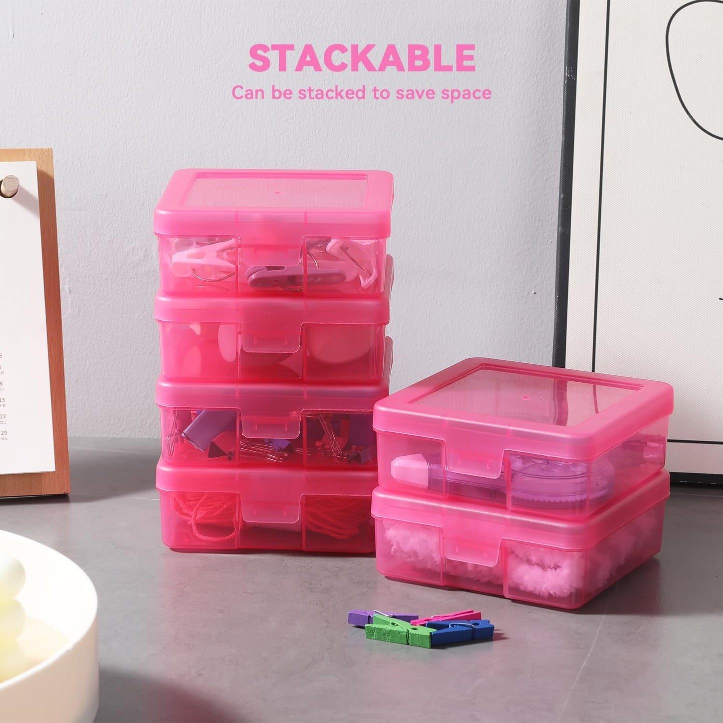 18 Pack Small Plastic Storage Containers Clear Arts & Crafts Storage Boxes & Organizers Stackable Small Containers With Lids For Organizin (Set 7)