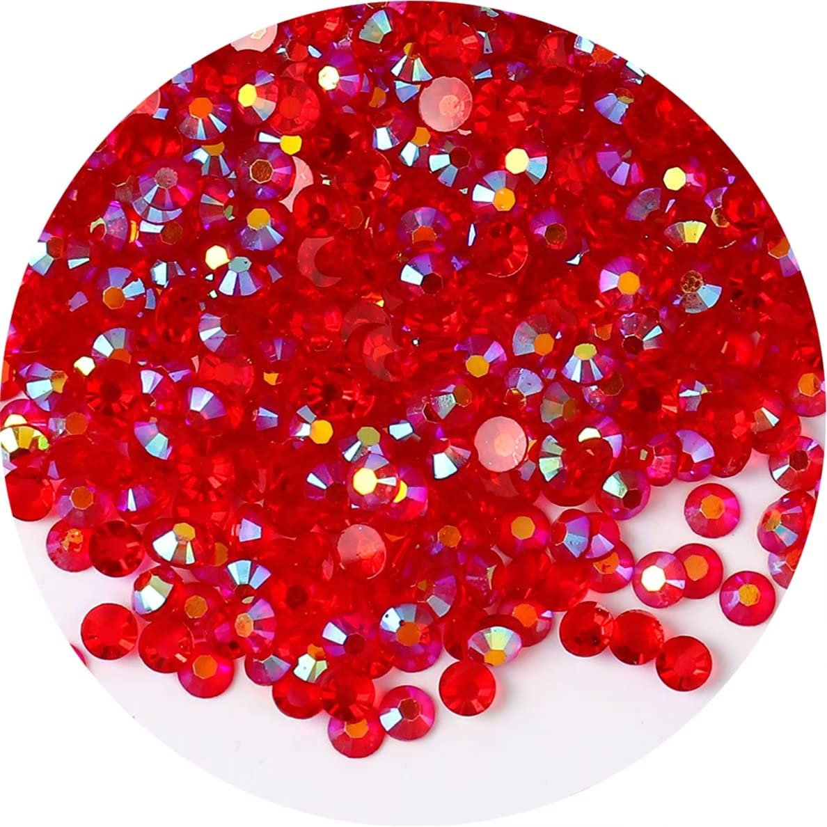 720 Pcs SS30 6mm AB Flatback Rhinestones for Nails Art Crafts Transparent Glitter Round Gems Crystals DIY Clothes Shoes(Clear Red AB)