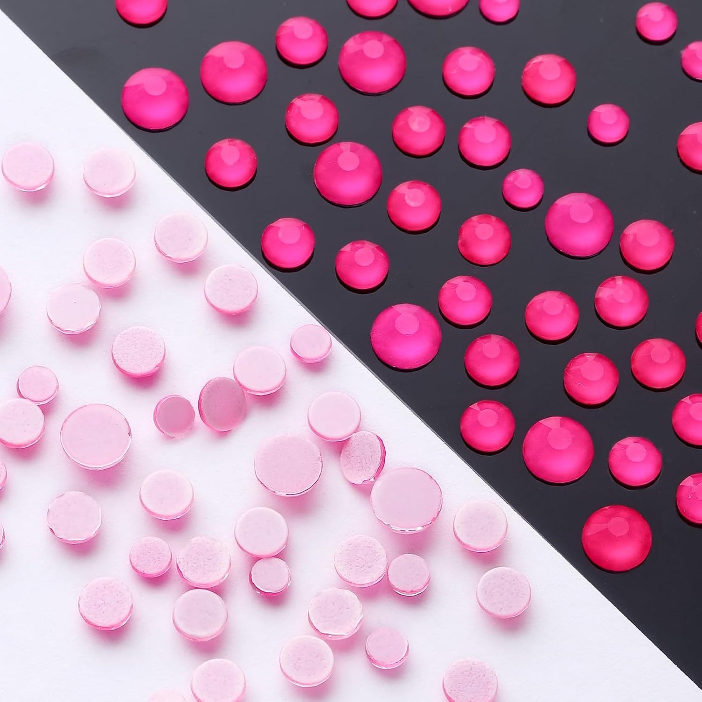 Neon Rose Flatback Rhinestones, Glass Rhinestones for Nail Art and Craft, Glue Fix, Loose Crystal Gemstones(Neon Rose, SS12, 1440pcs, 2.9-3.0mm)
