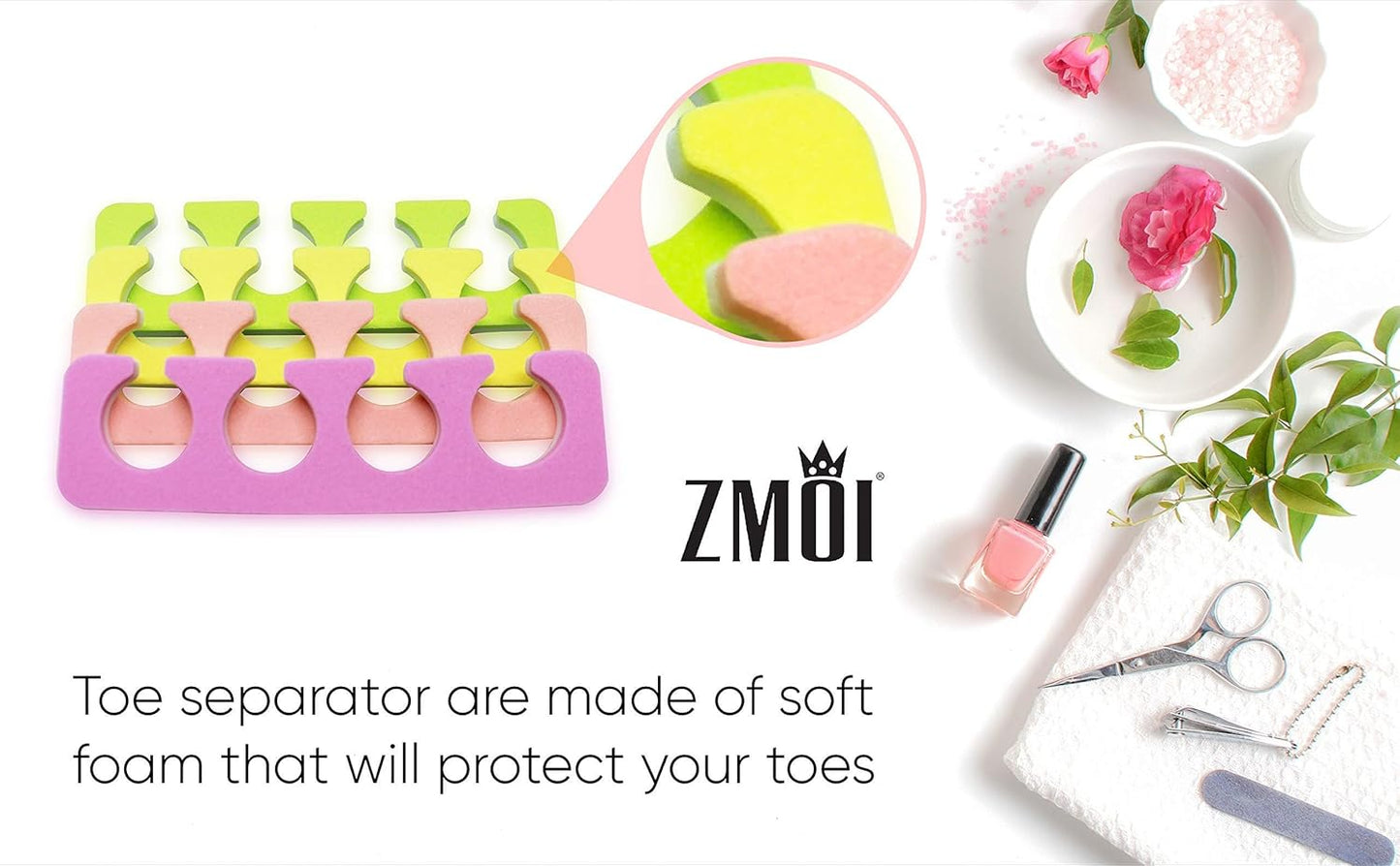 120 PCS Premium Pedicure Toe Separators - Soft & Durable Bulk Salon Pedicure Accessories - 4 Colors