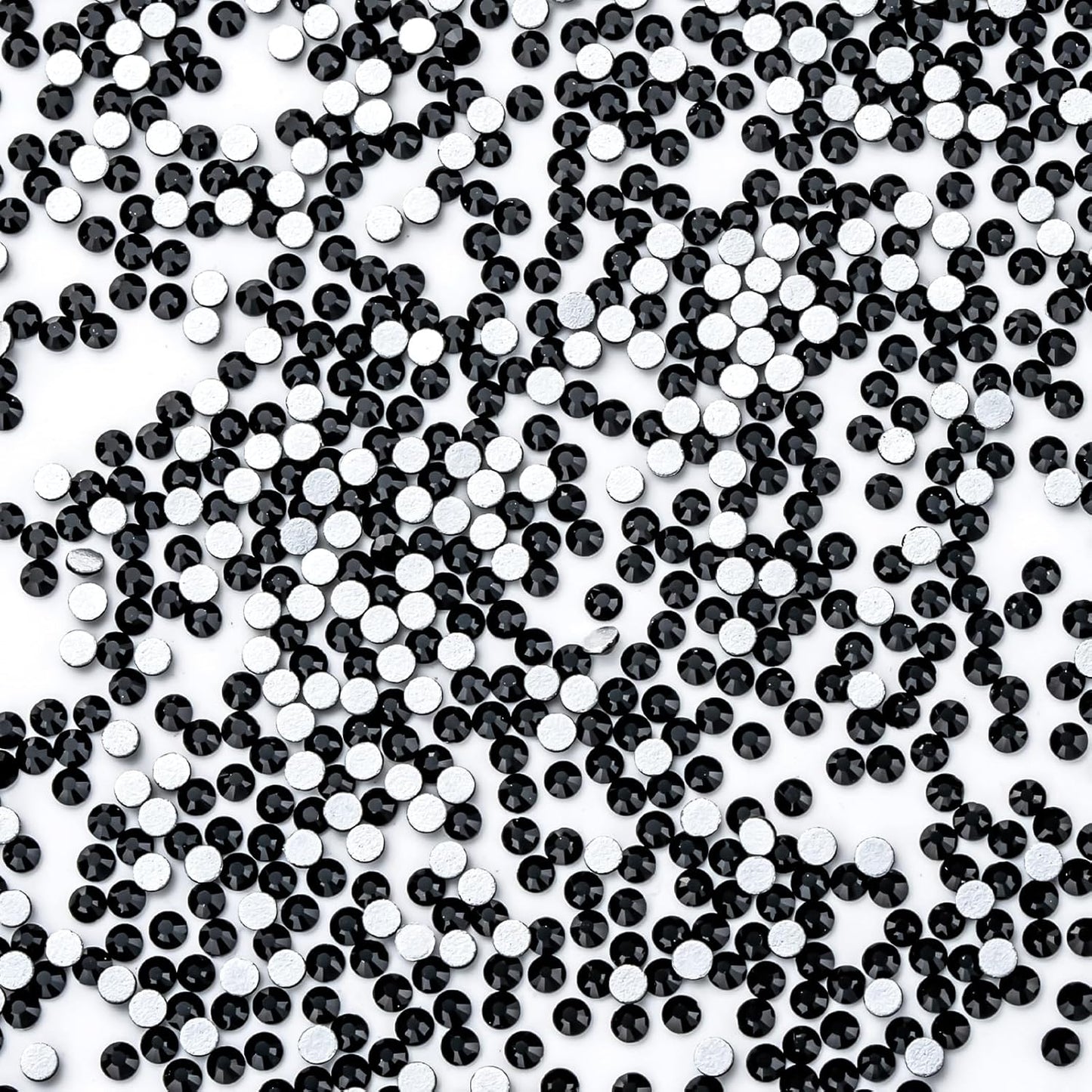 3000Pcs Black Crystal Rhinestones,Glass Flatback Rhinestones Mini Gemstones for Nail Face Makeup Art Crafts Clothes Decoration -(SS8,2.4mm,Black)