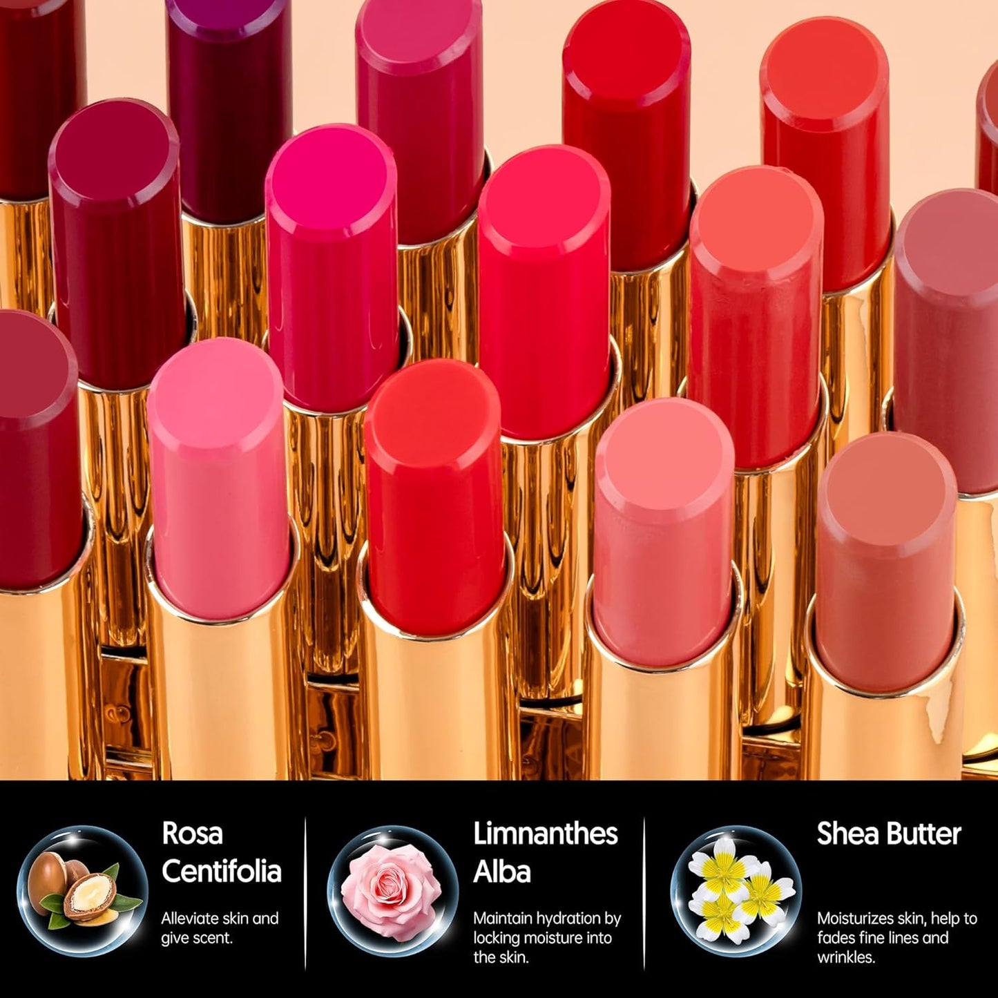 MAKI YIKA Moisture Coral Red Lipstick for Women Hydrate Lip Balm for Dry Cracked Lips Weightless Glossy Lip Color Juicy Finish,MA053 Coral Red