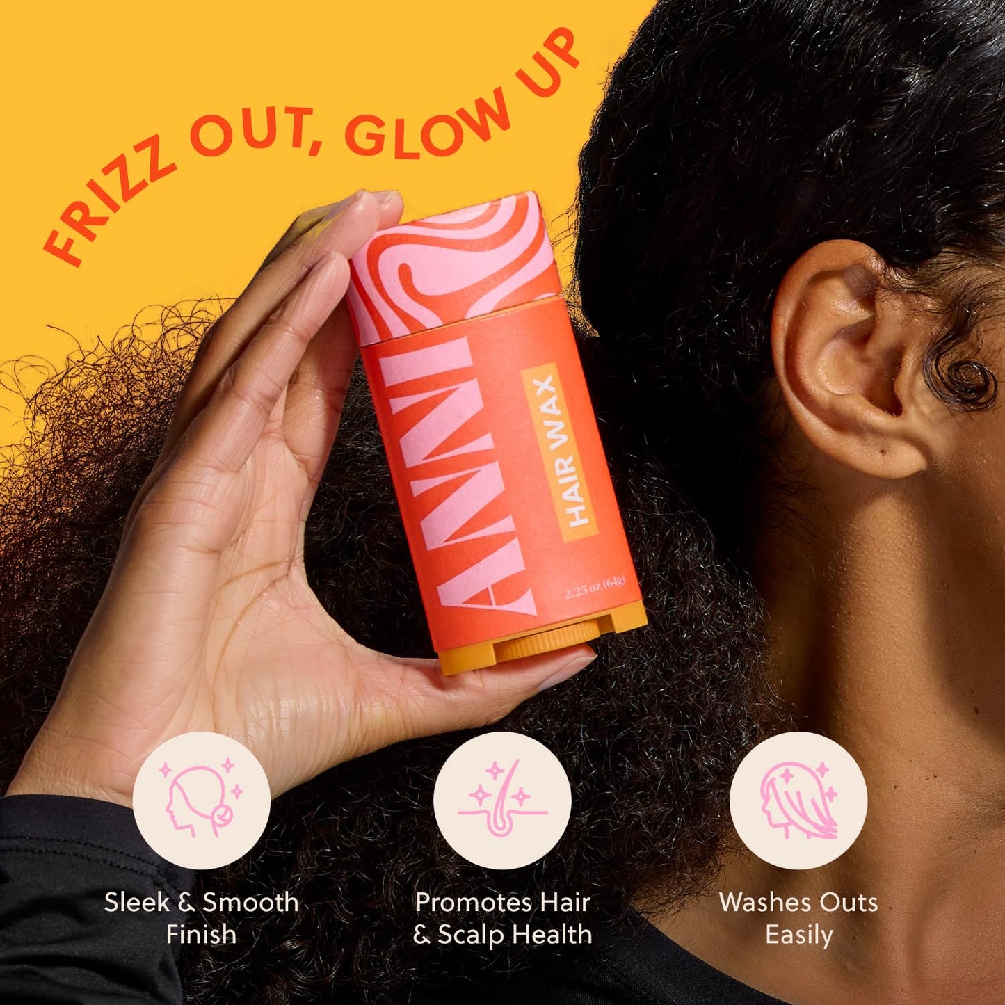 Plant-Powered, Frizz Taming Hair Styling Wax for Women | Enriched with Beeswax and a Blend of Nourishing Oils, Including Rosemary, Jojoba, Avocado, and Grapeseed | Safe For All Hair Types & All Ages