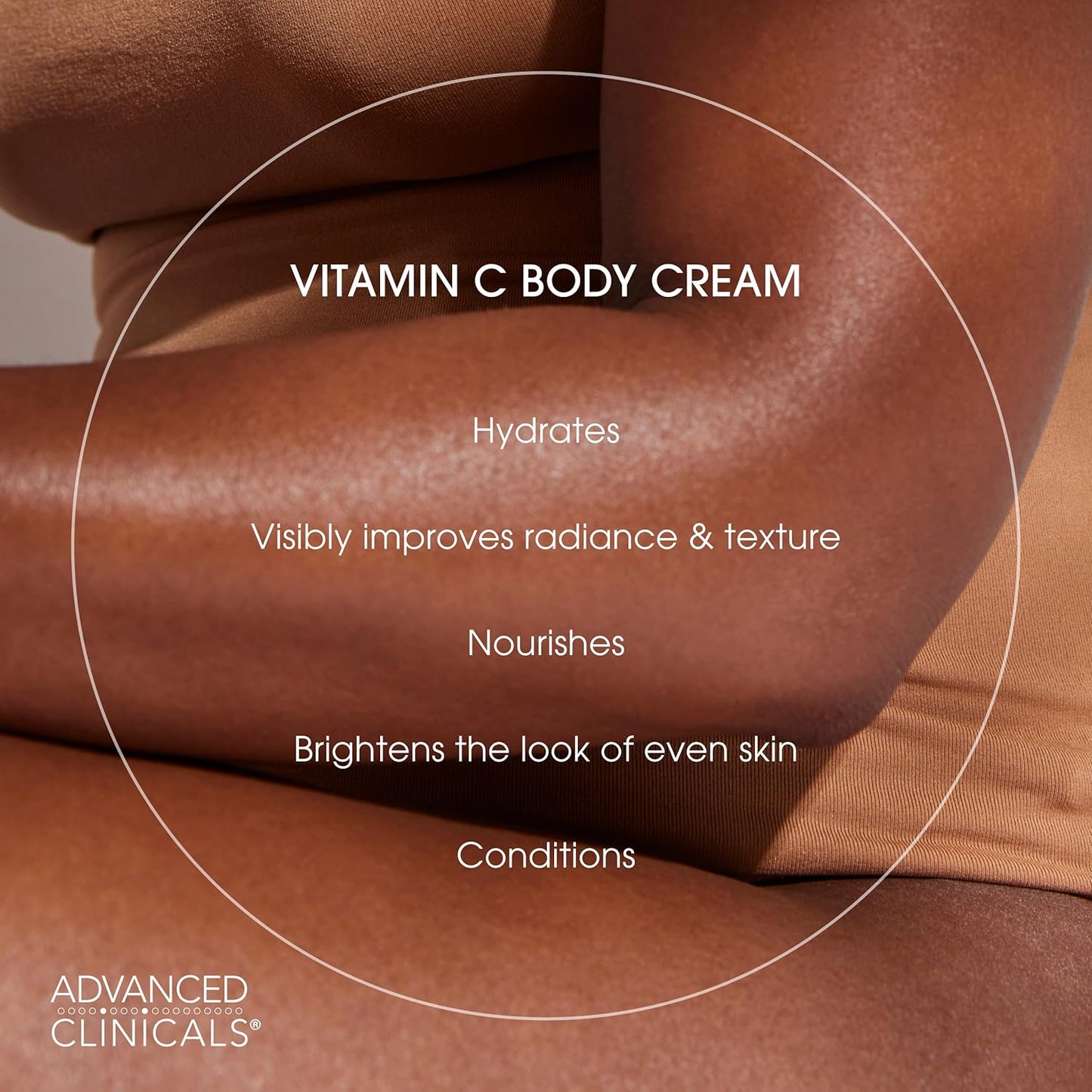 Advanced Clinicals Brightening Vitamin C Cream Moisturizer + Vitamin C Body Oil 2pc Skincare Set | Nourishing, Brightening, & Hydrating Body Oil & Body Lotion To Improve Appearance Of Dark Spots, 2pc